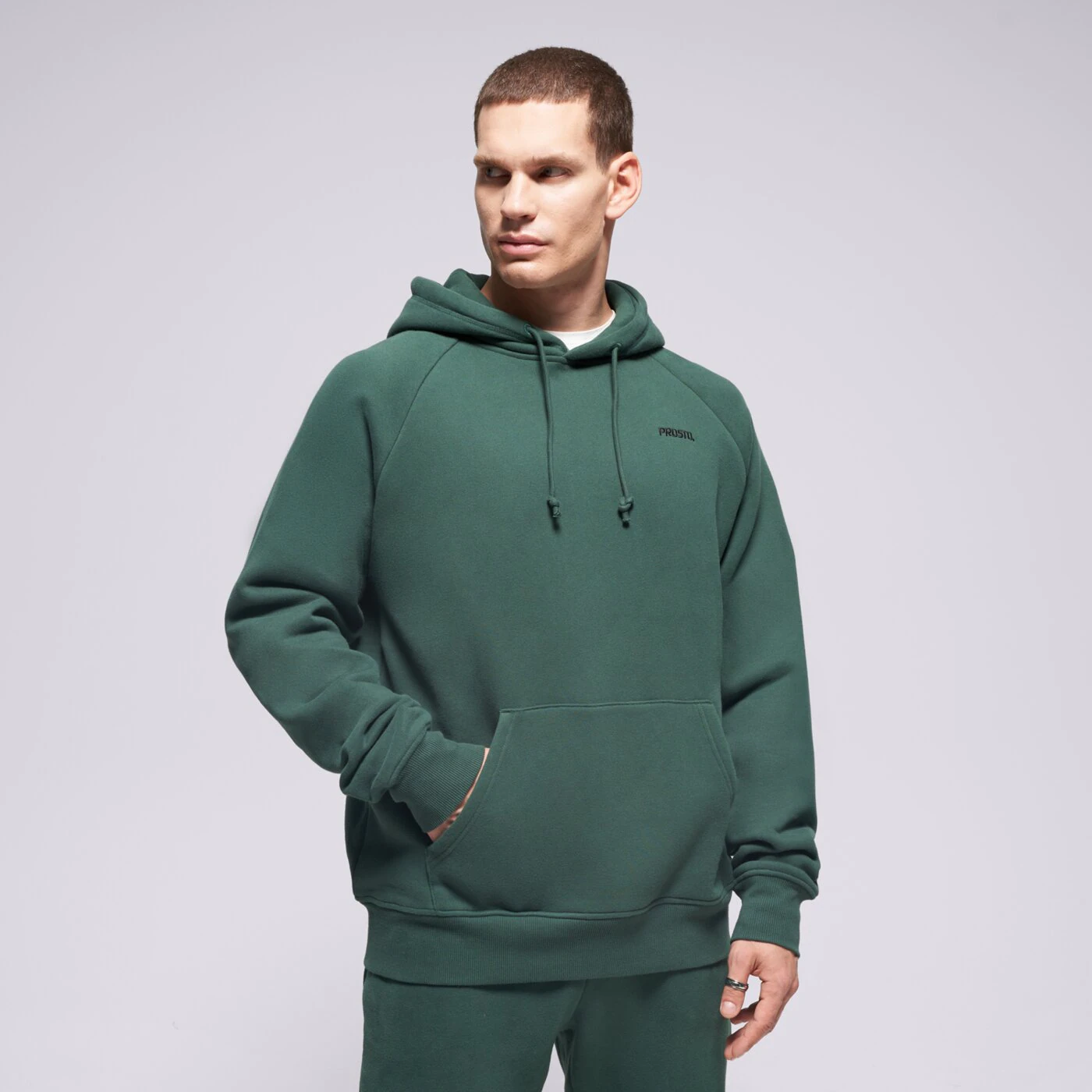 PROSTO PULÓVER KAPUCNIS HOODIE SKIZZLE WASHED GREEN