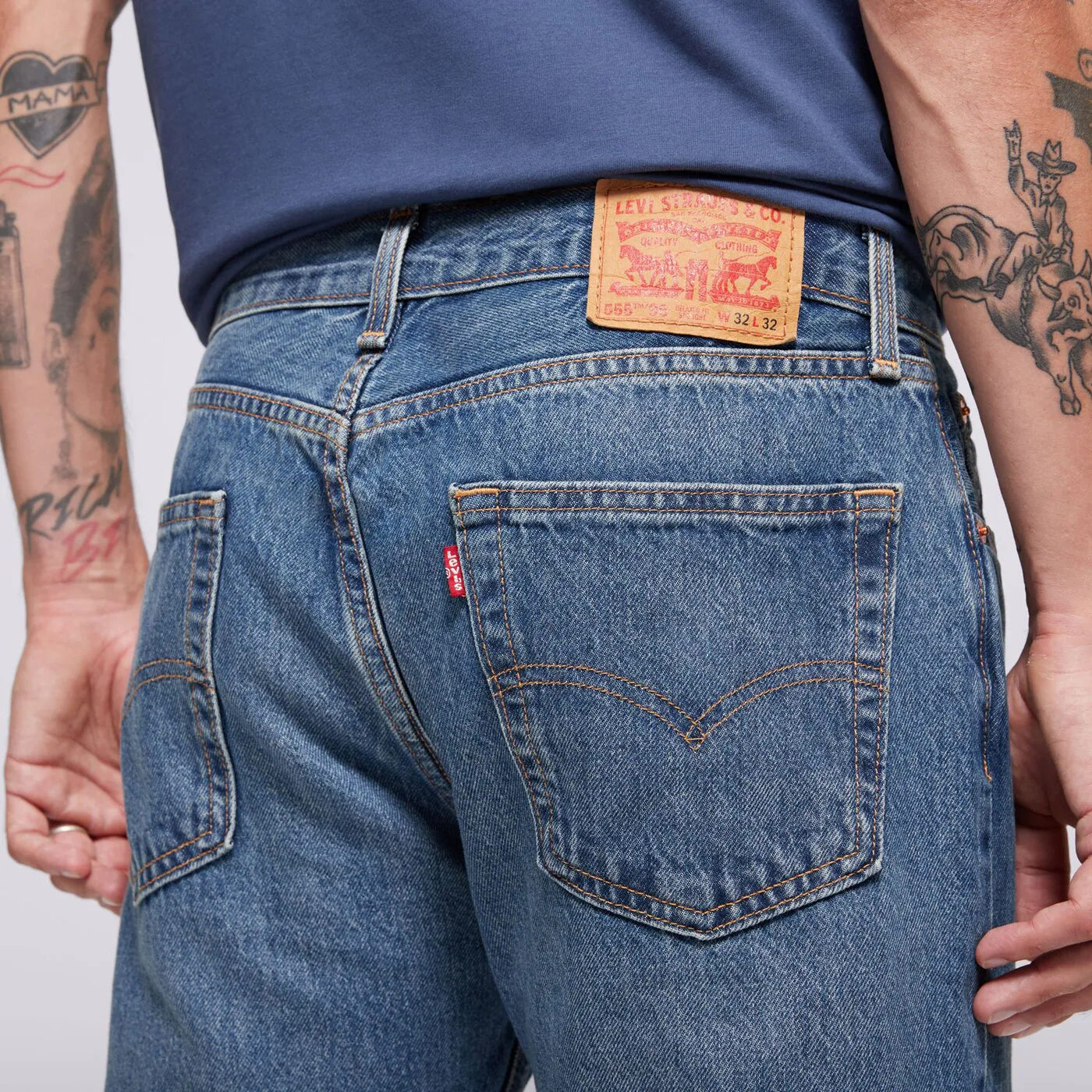 LEVI'S NADRÁG 555 96 RELAXED STRAIGHT MED INDIGO-WORN IN