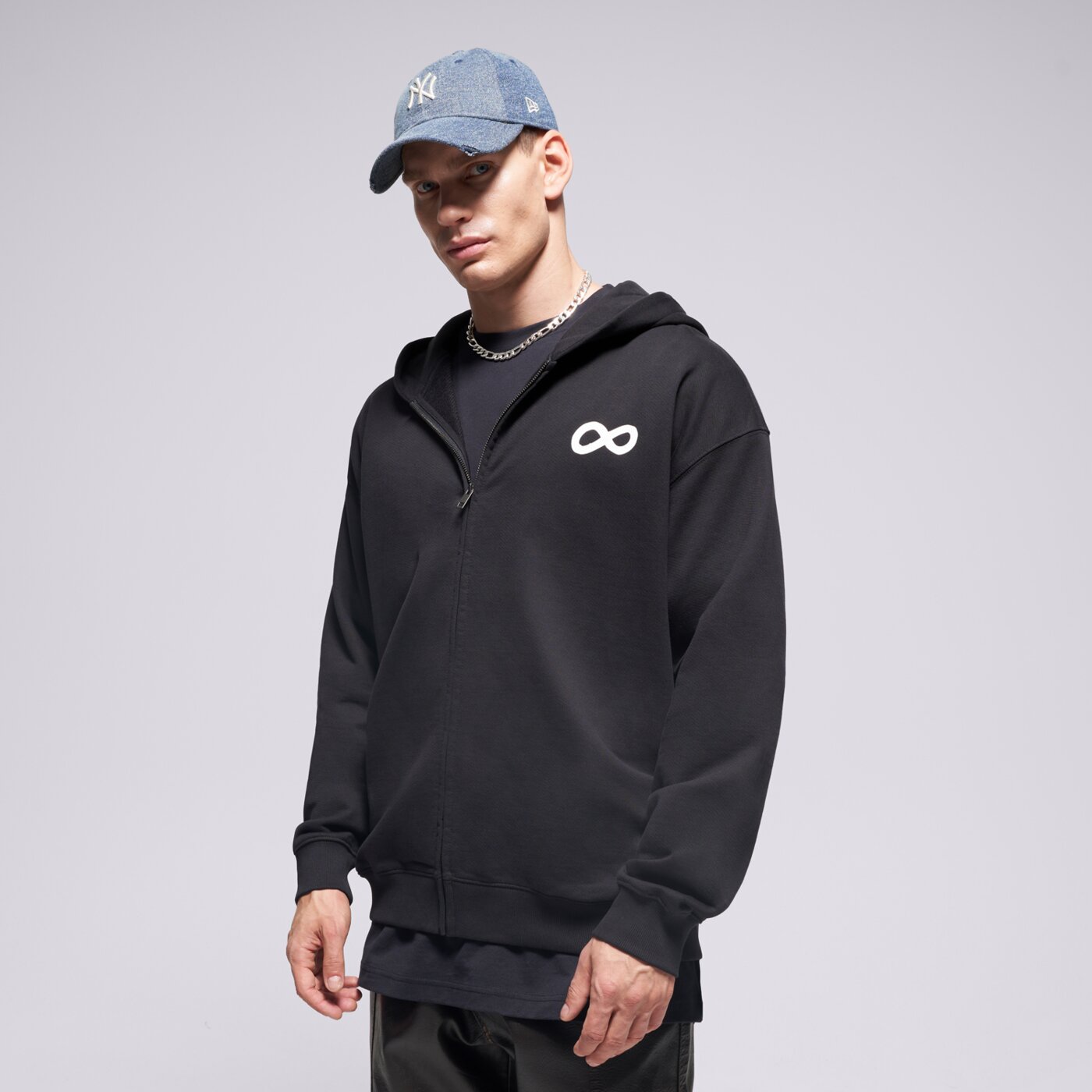 PROSTO PULÓVER CIPZÁRAS ZIP HOODIE INFINITY BLACK