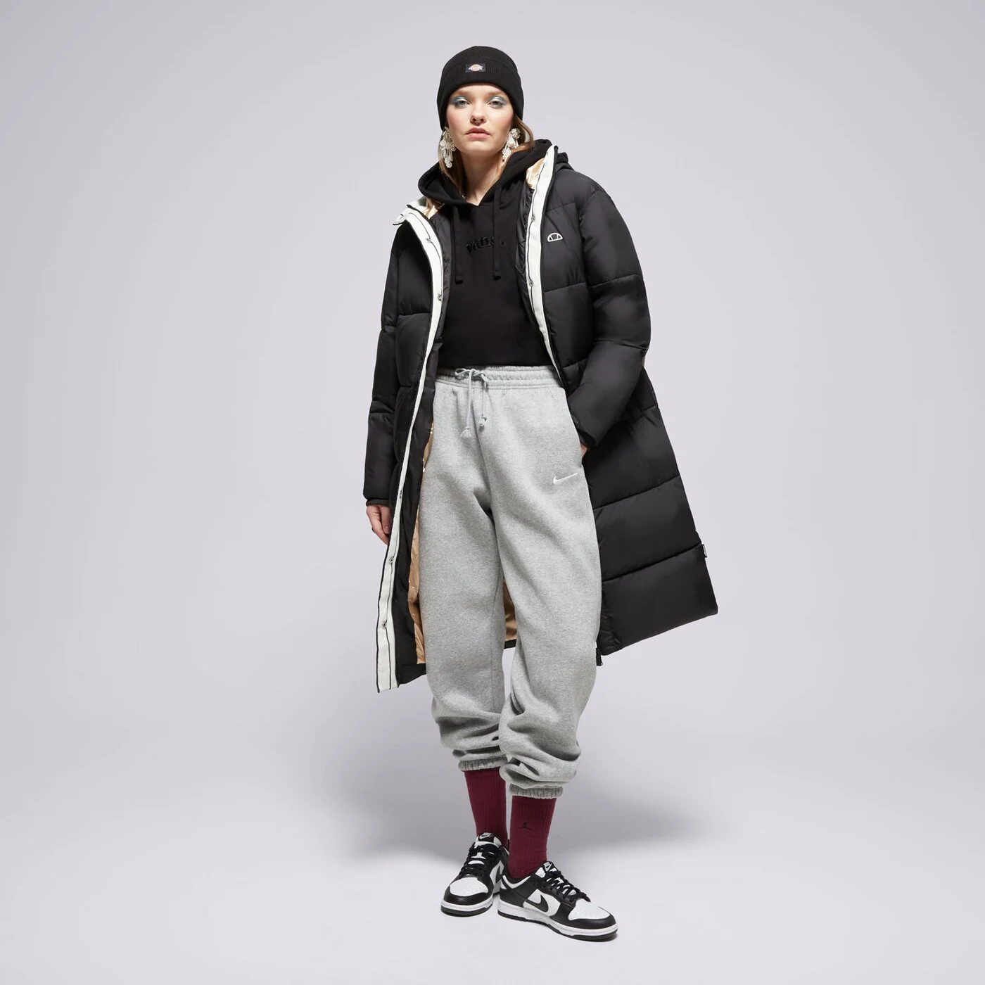 ELLESSE HOSSZÚ KABÁT HURRICANE PADDED JACKET BLK