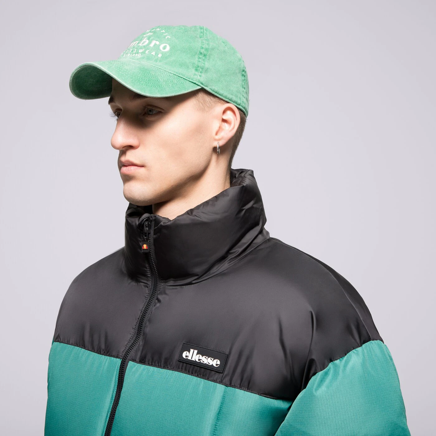 ELLESSE KABÁT PEHELY ARGENT PADDED BLK/GREEN PADDED JACKET