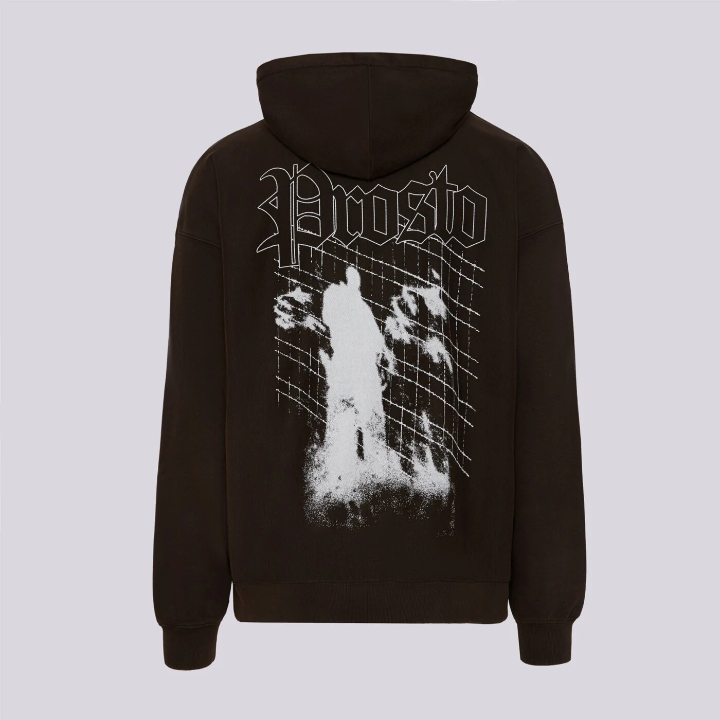 PROSTO PULÓVER KAPUCNIS HOODIE SHADOW WASHED BLACK