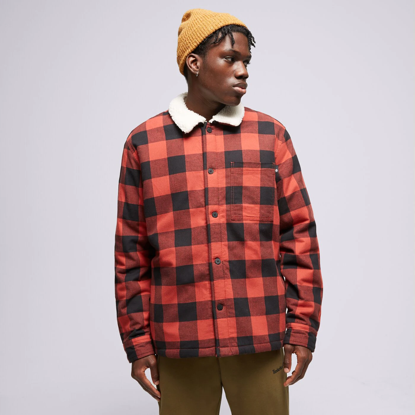 TIMBERLAND KABÁT BUFFALO PLAID SHERPA LINED