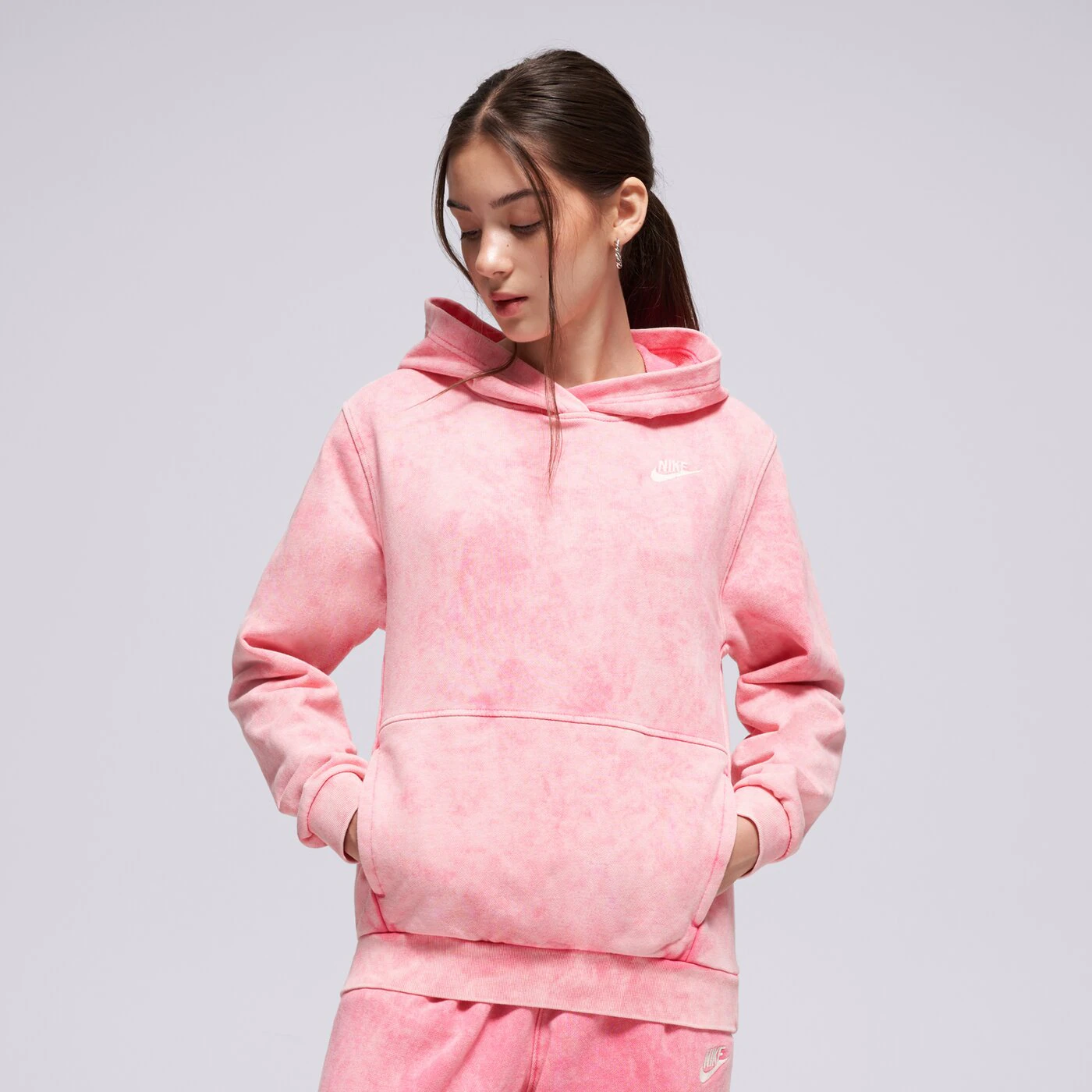 NIKE PULÓVER KAPUCNIS K NSW WASH PO HOODIE FT GIRL