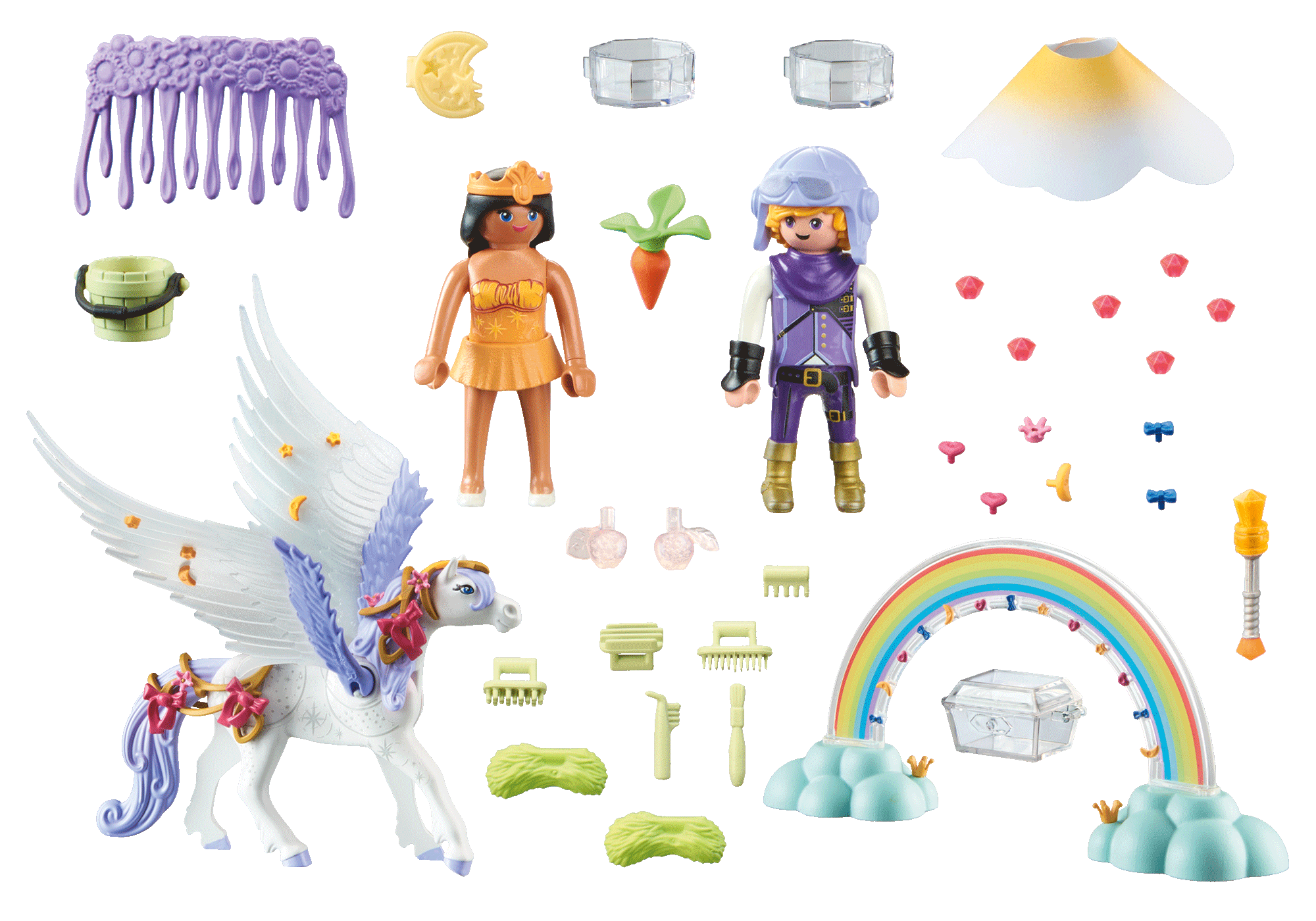 Himmlischer Pegasus mit Regenbogen