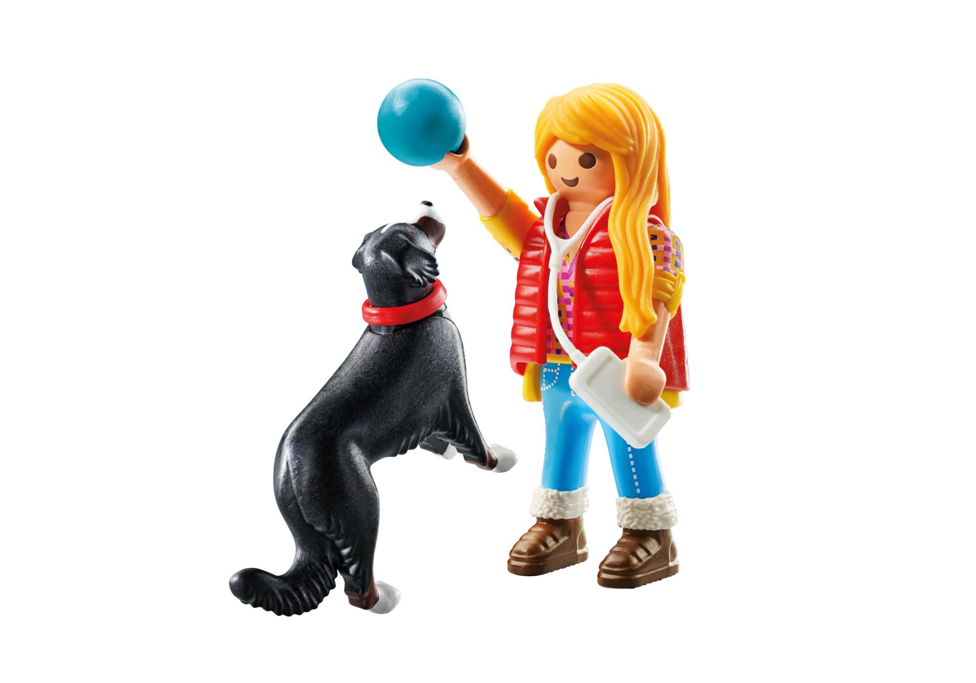Frau mit Sennenhund