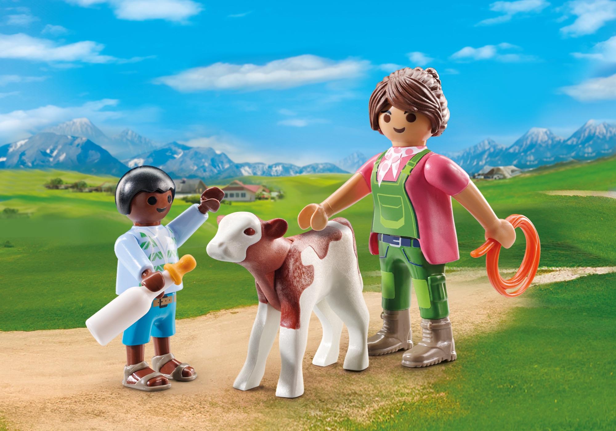 DuoPack Bäuerin mit Kind und Kalb