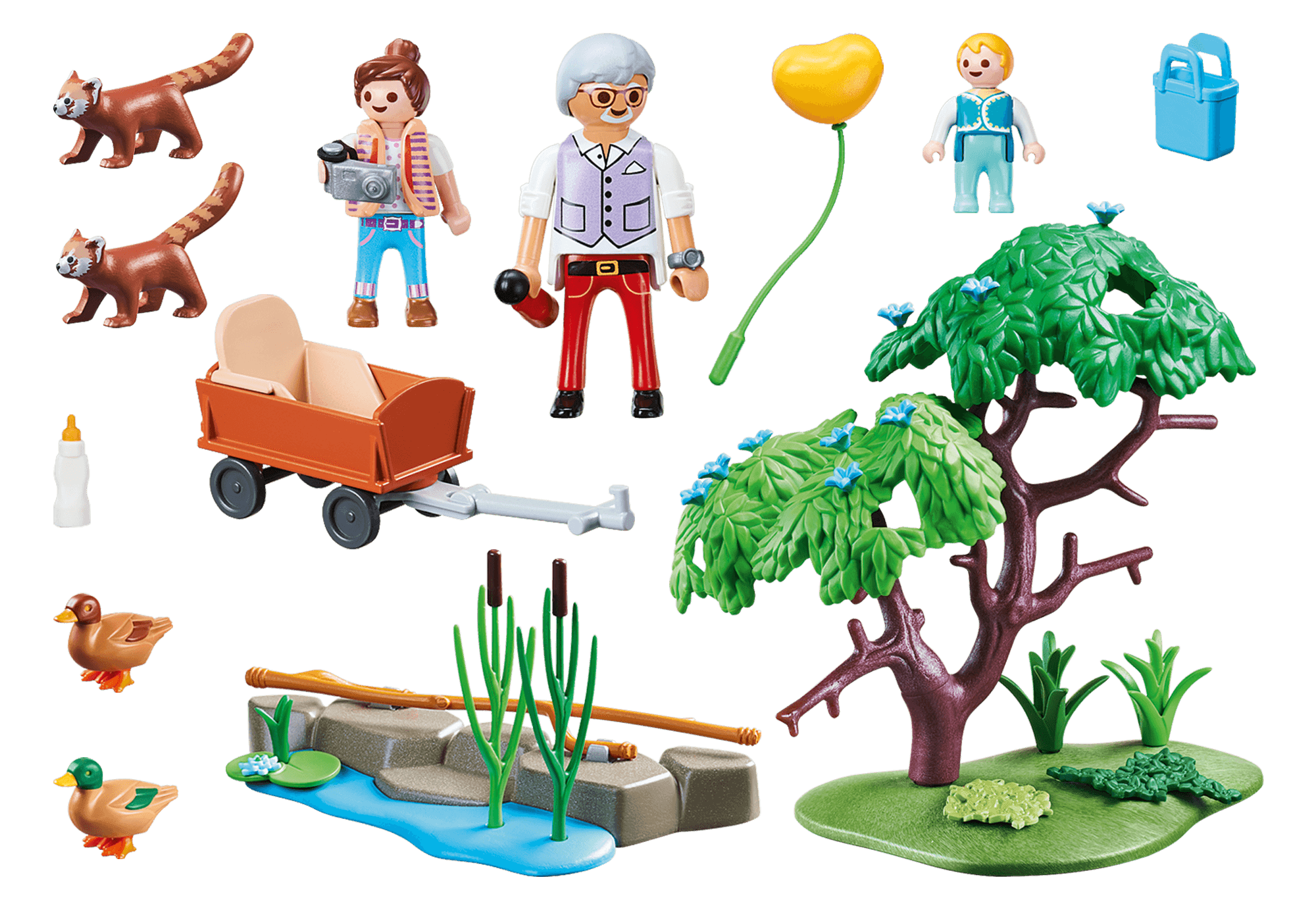 Kleine Pandas im Freigehege