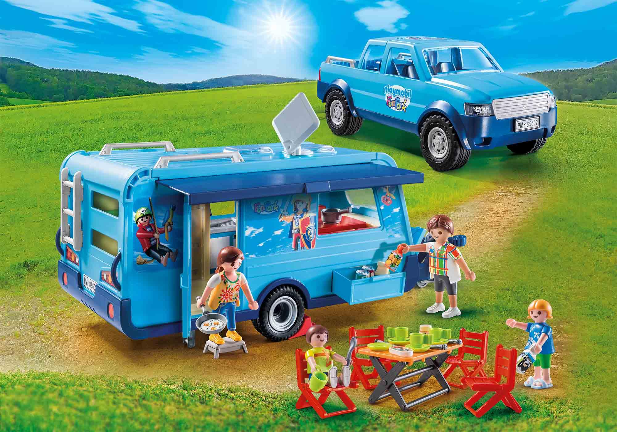 PLAYMOBIL-FunPark Pick-Up mit Wohnwagen