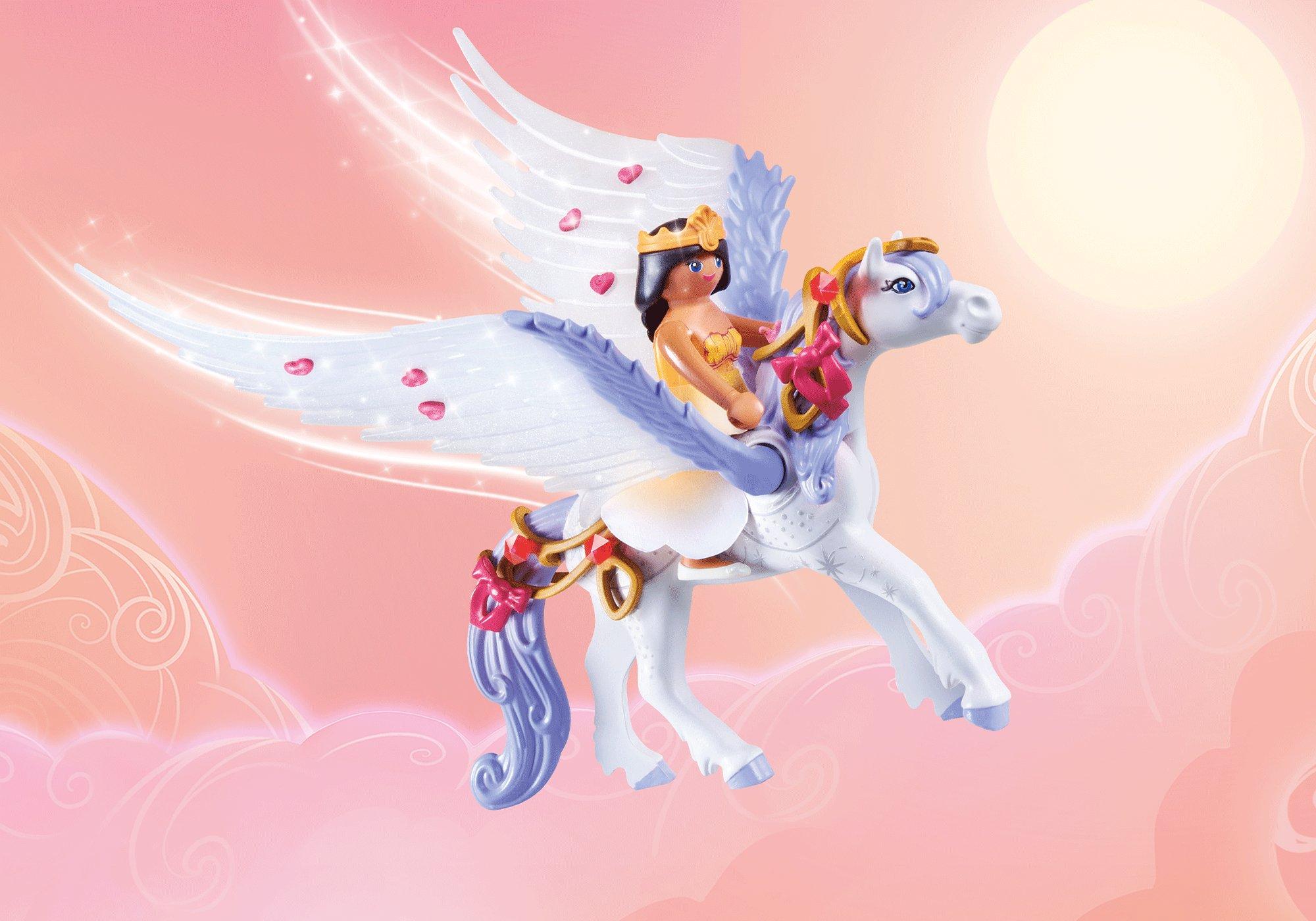 Himmlischer Pegasus mit Regenbogen