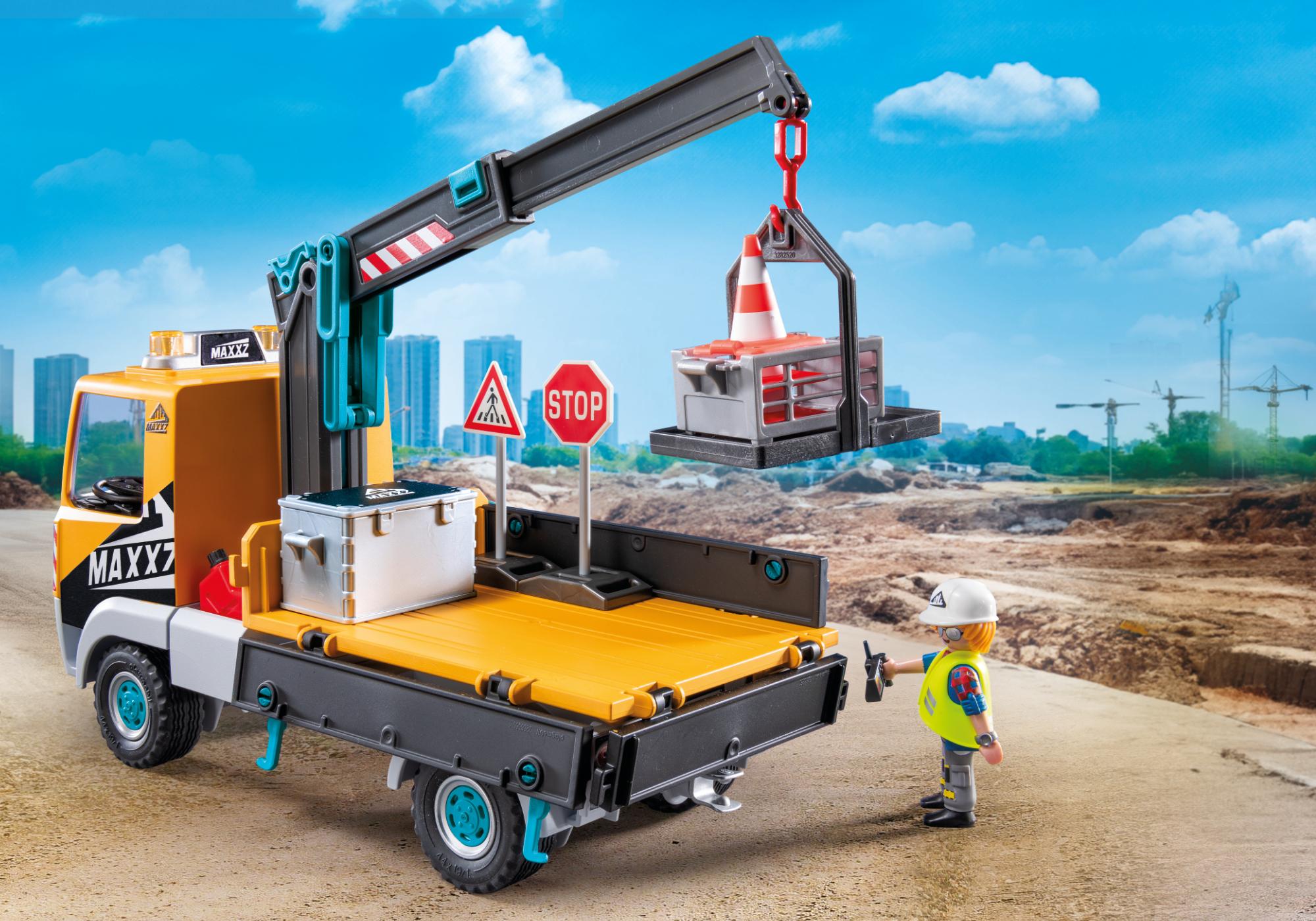 Baustellen-LKW mit Kran