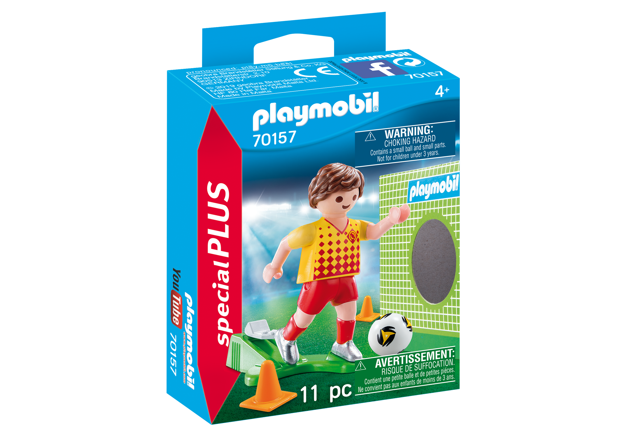 Fußballspieler mit Torwand