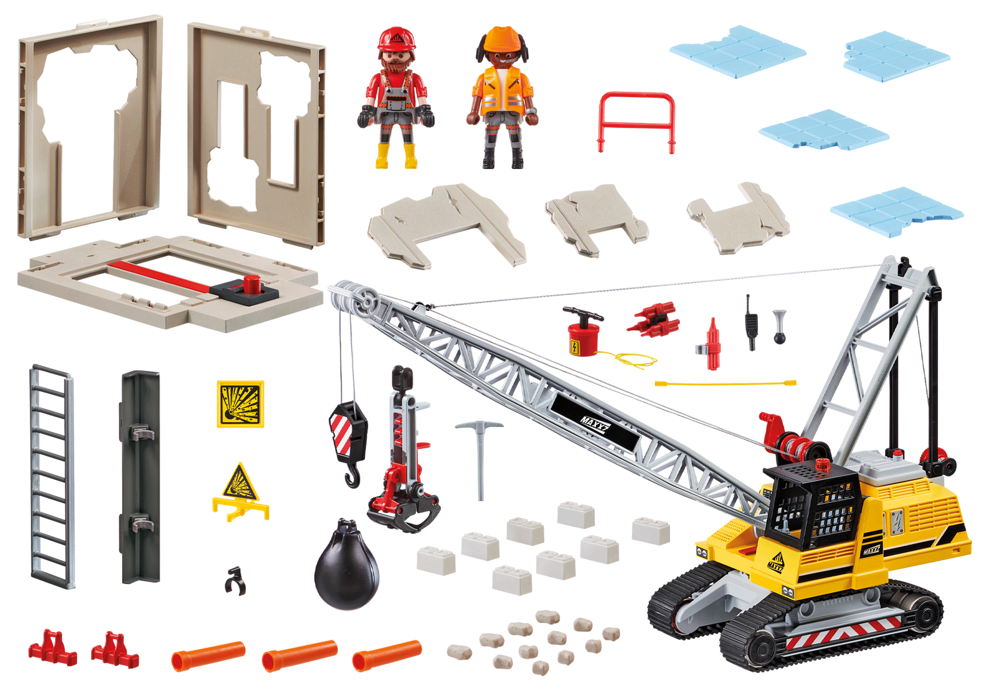 Seilbagger mit Bauteil