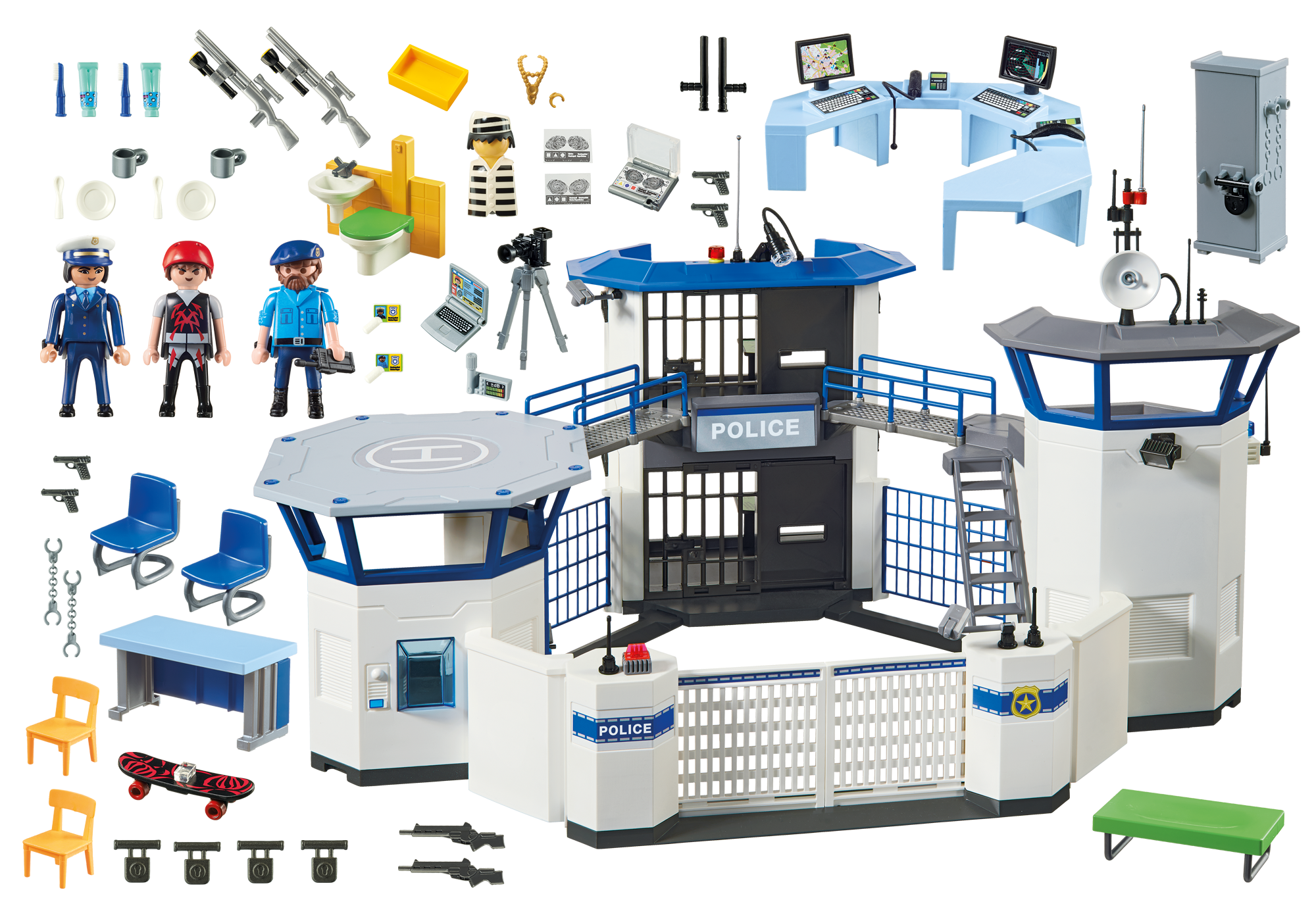 Polizei-Kommandozentrale mit Gefängnis