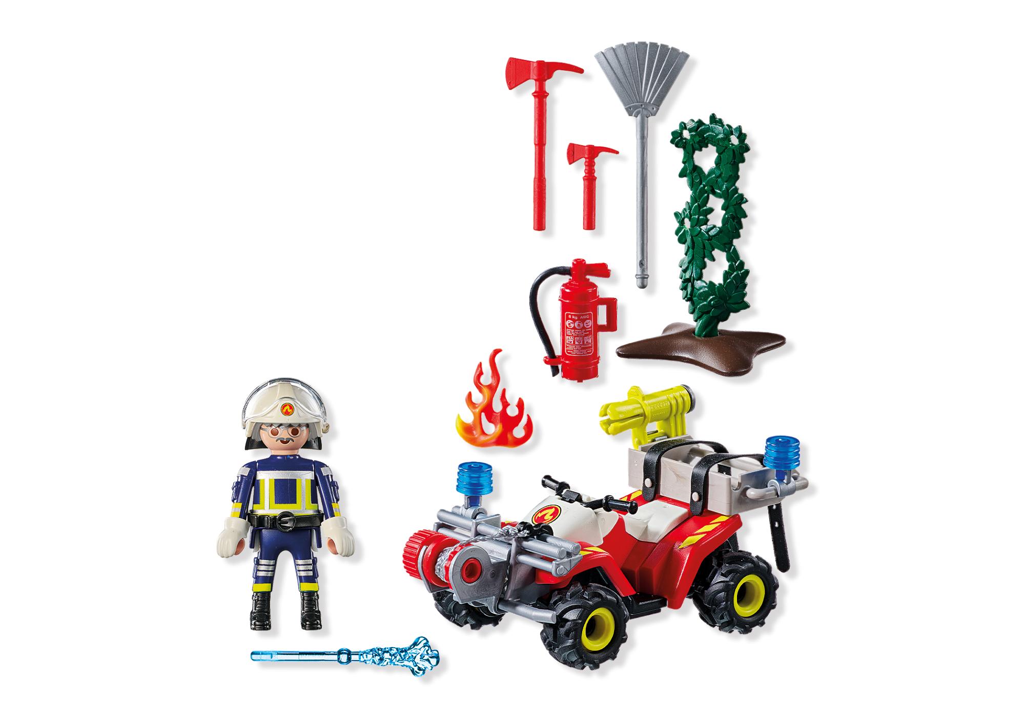 Feuerwehr Quad löscht Heckenbrand