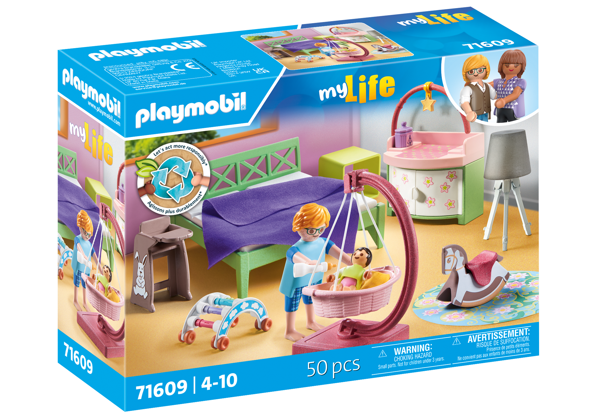 Schlafzimmer mit Babyspielecke