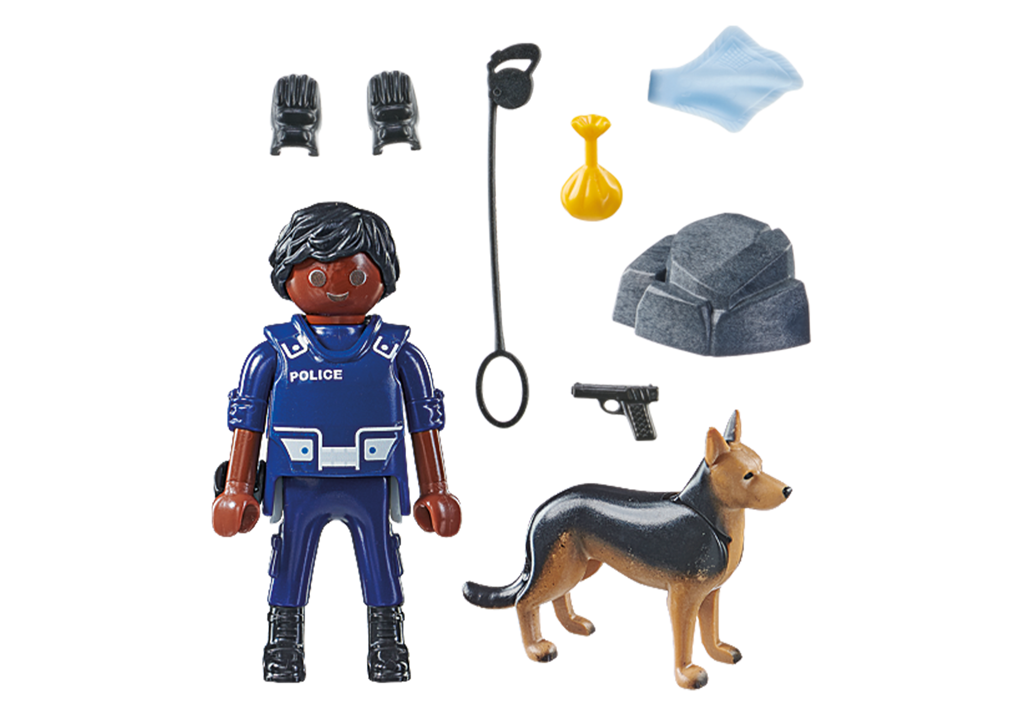 Polizist mit Spürhund