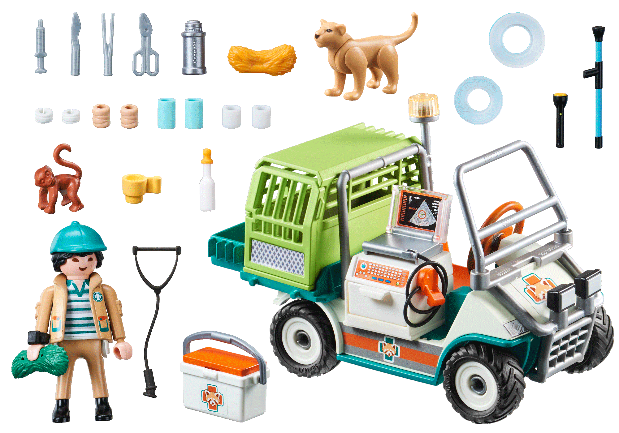 Zoo-Tierarzt mit Fahrzeug