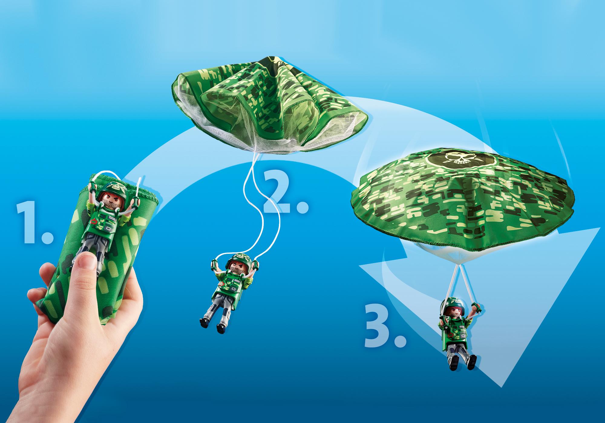 Polizei-Hubschrauber: Fallschirm-Verfolgung