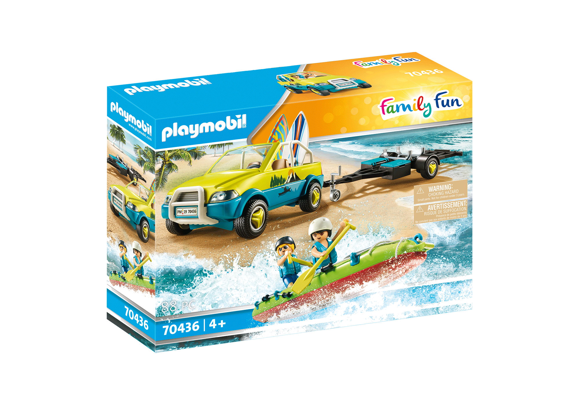 Strandauto mit Kanuanhänger