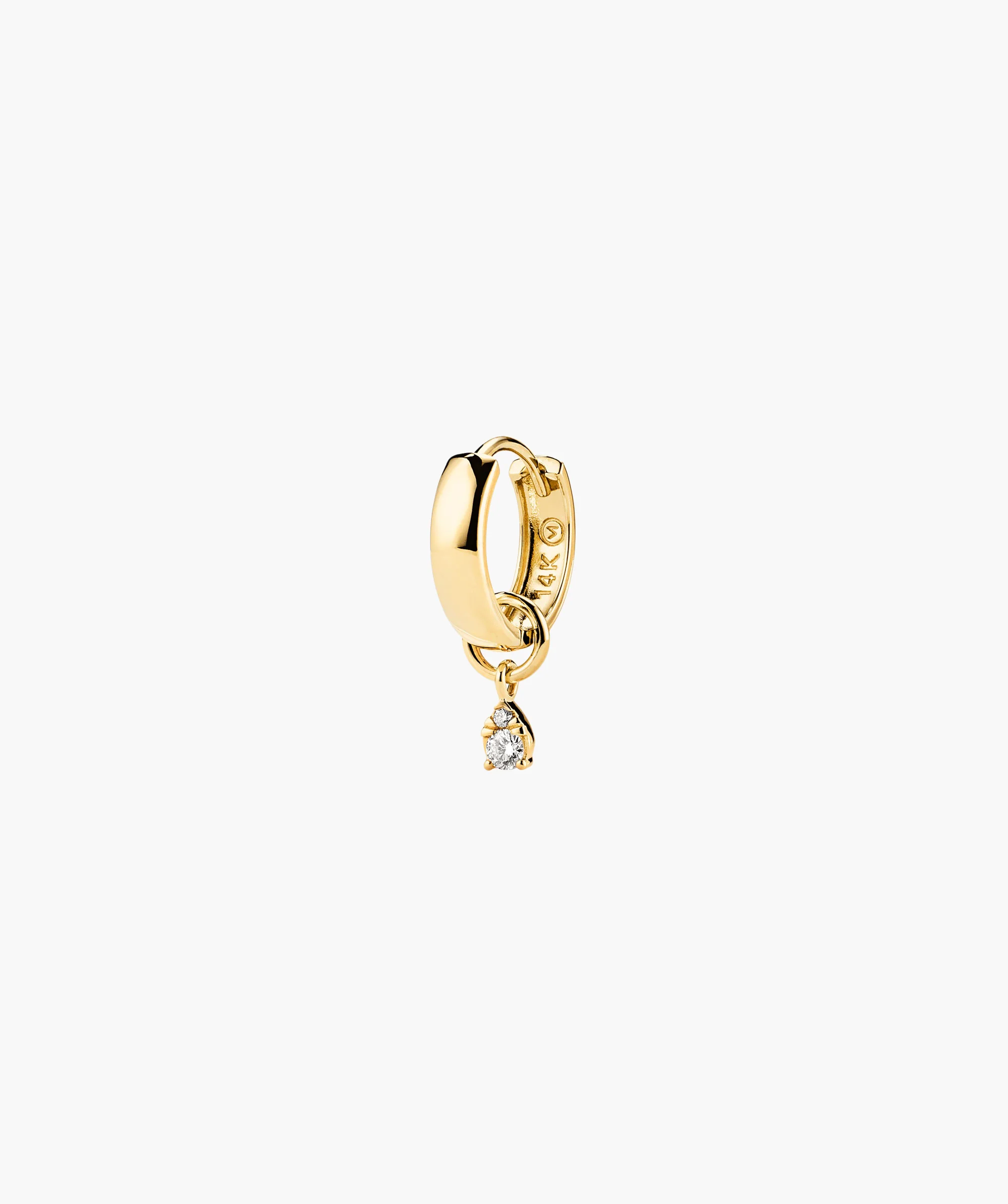 Mini Pear Diamond Hoop Charm