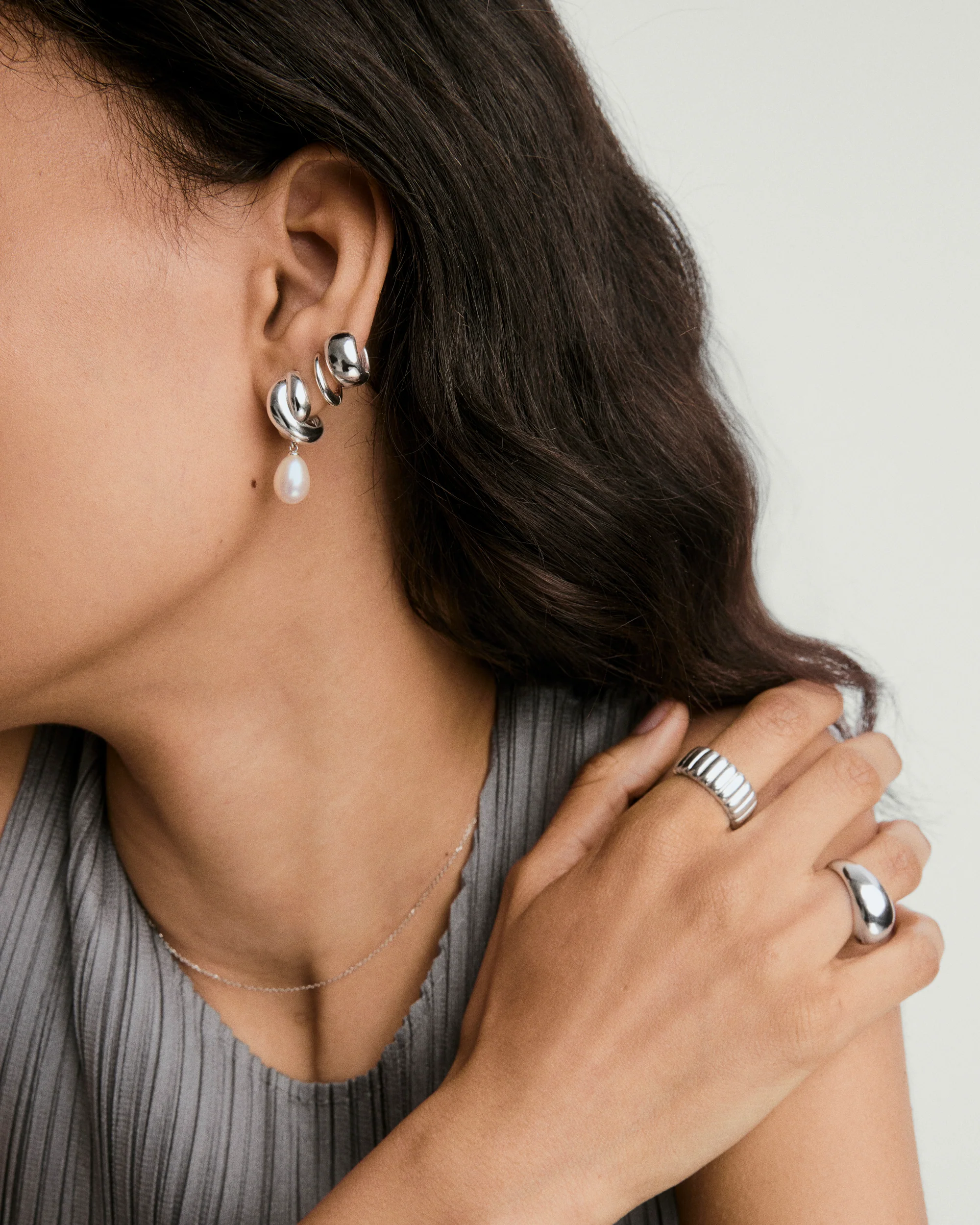 Brioche Pearl Drop Earring