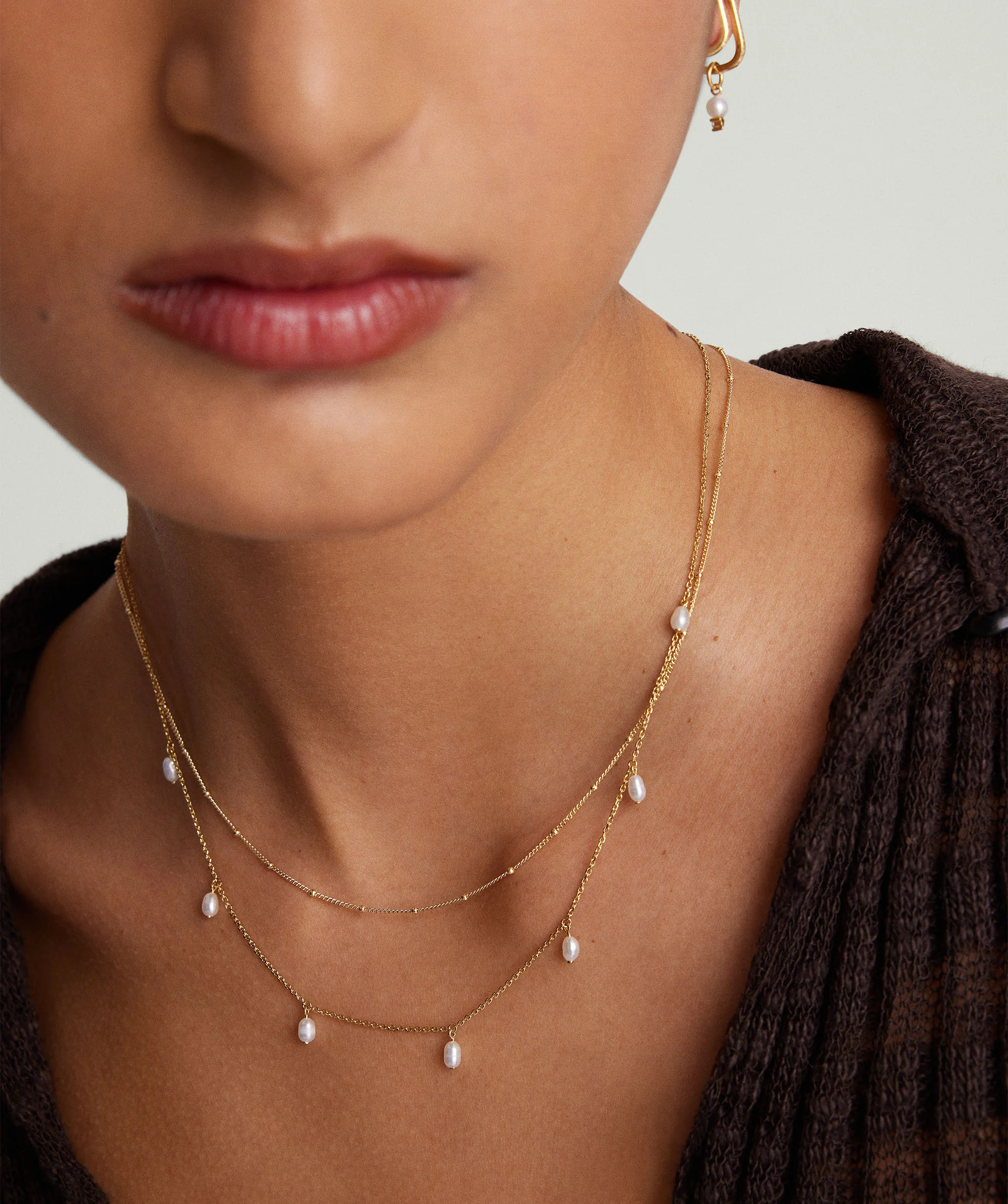 Tiny Pearl Station Necklace