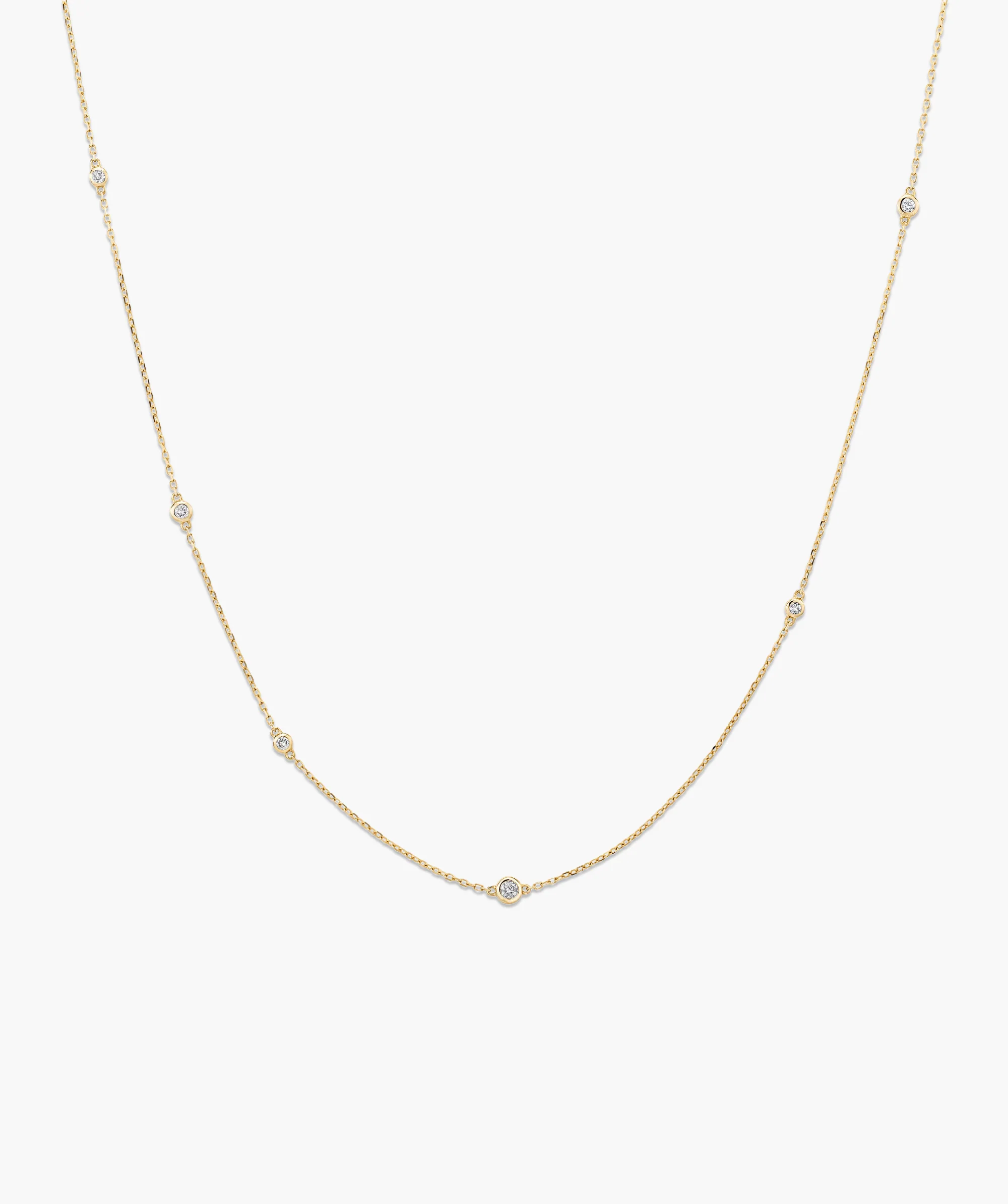 Multi Station Round Diamond Necklace