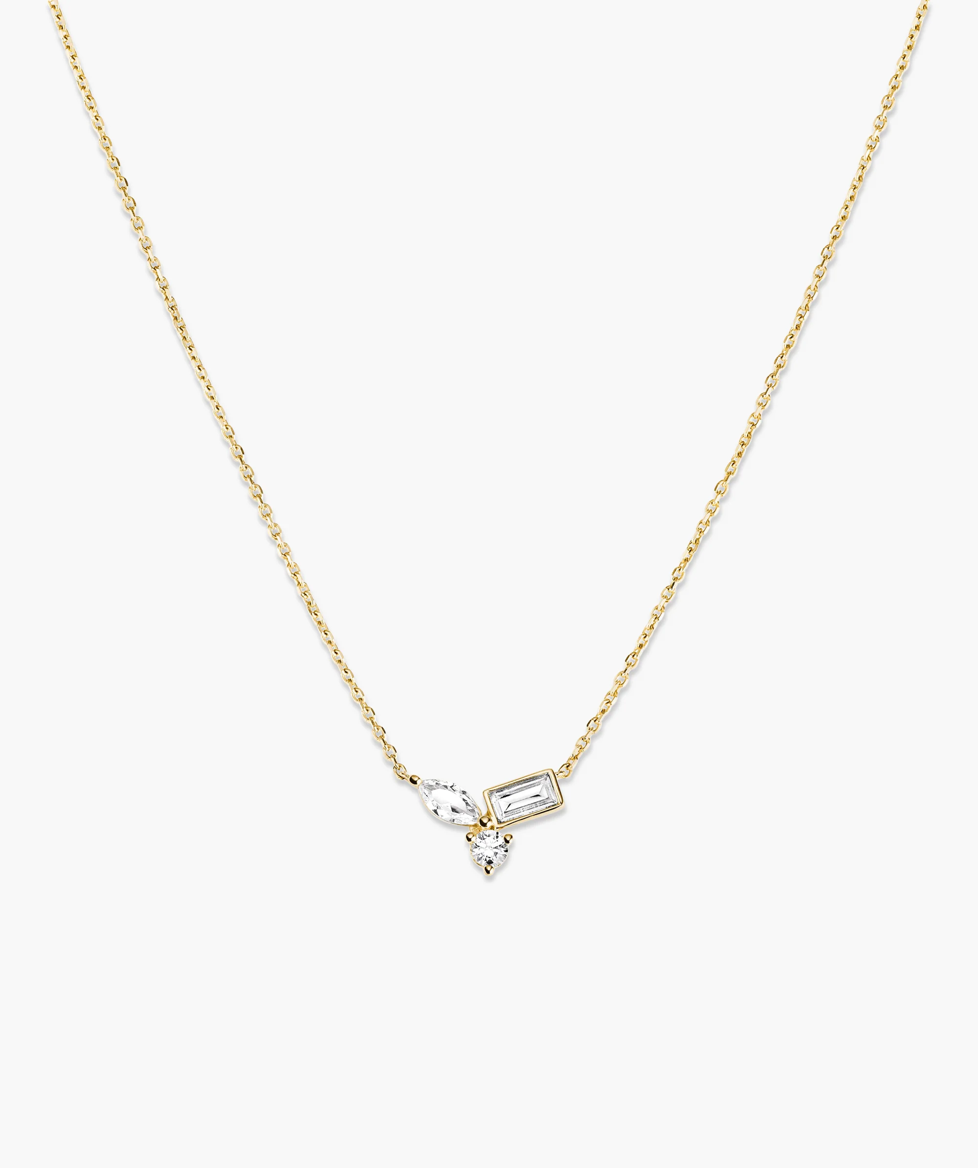 Lab Grown Sapphire Cluster Necklace