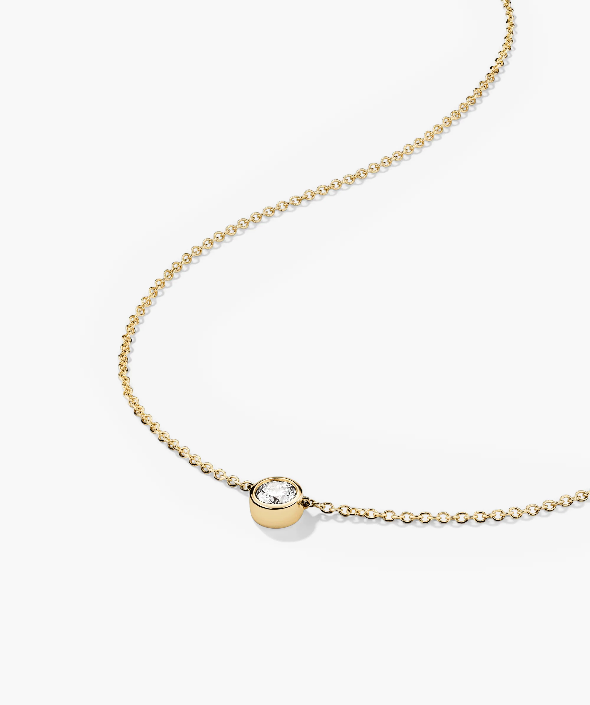 Bezel Lab Grown Diamond Necklace 0.5 ct