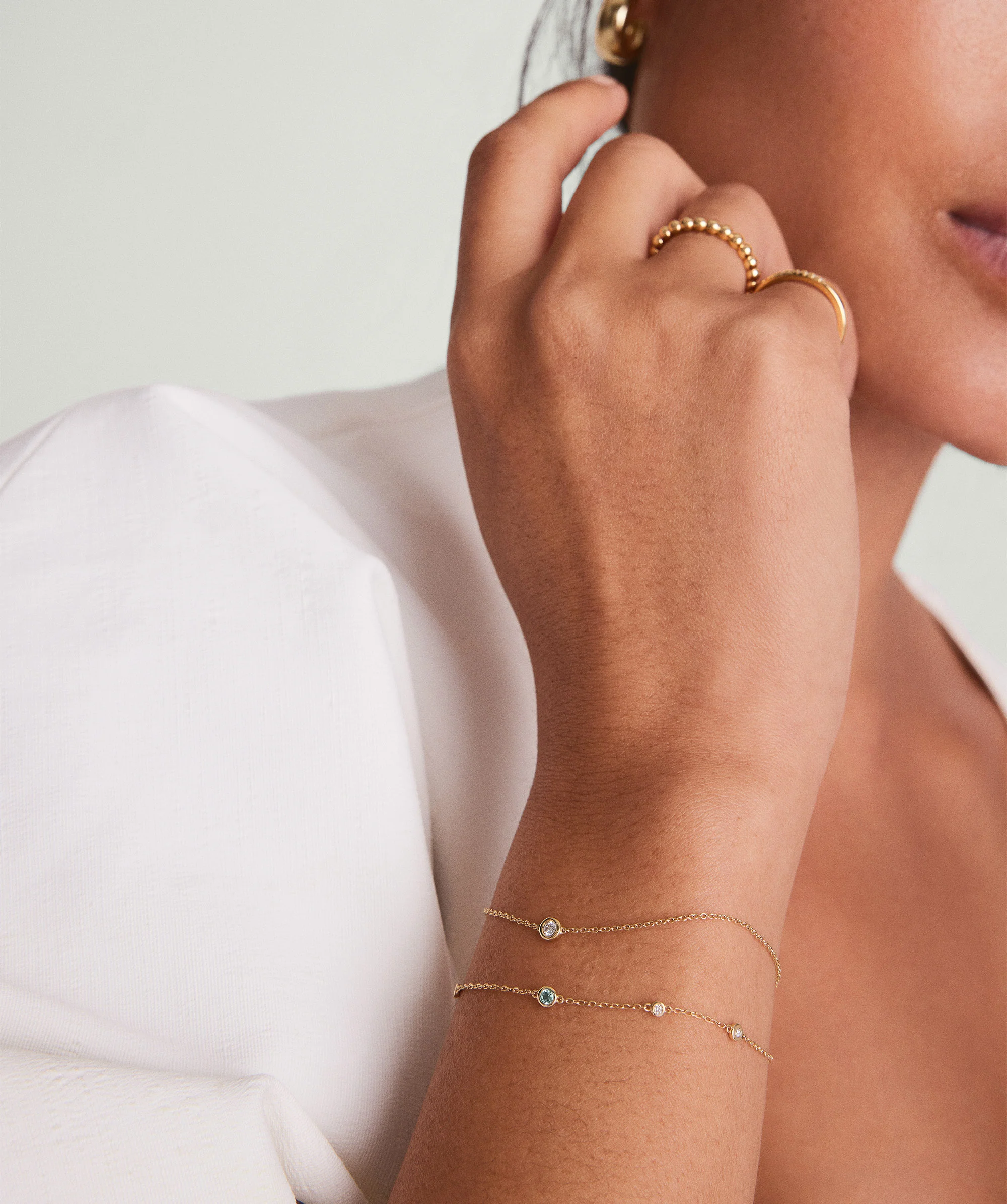 Multi Gemstone Station Bracelet