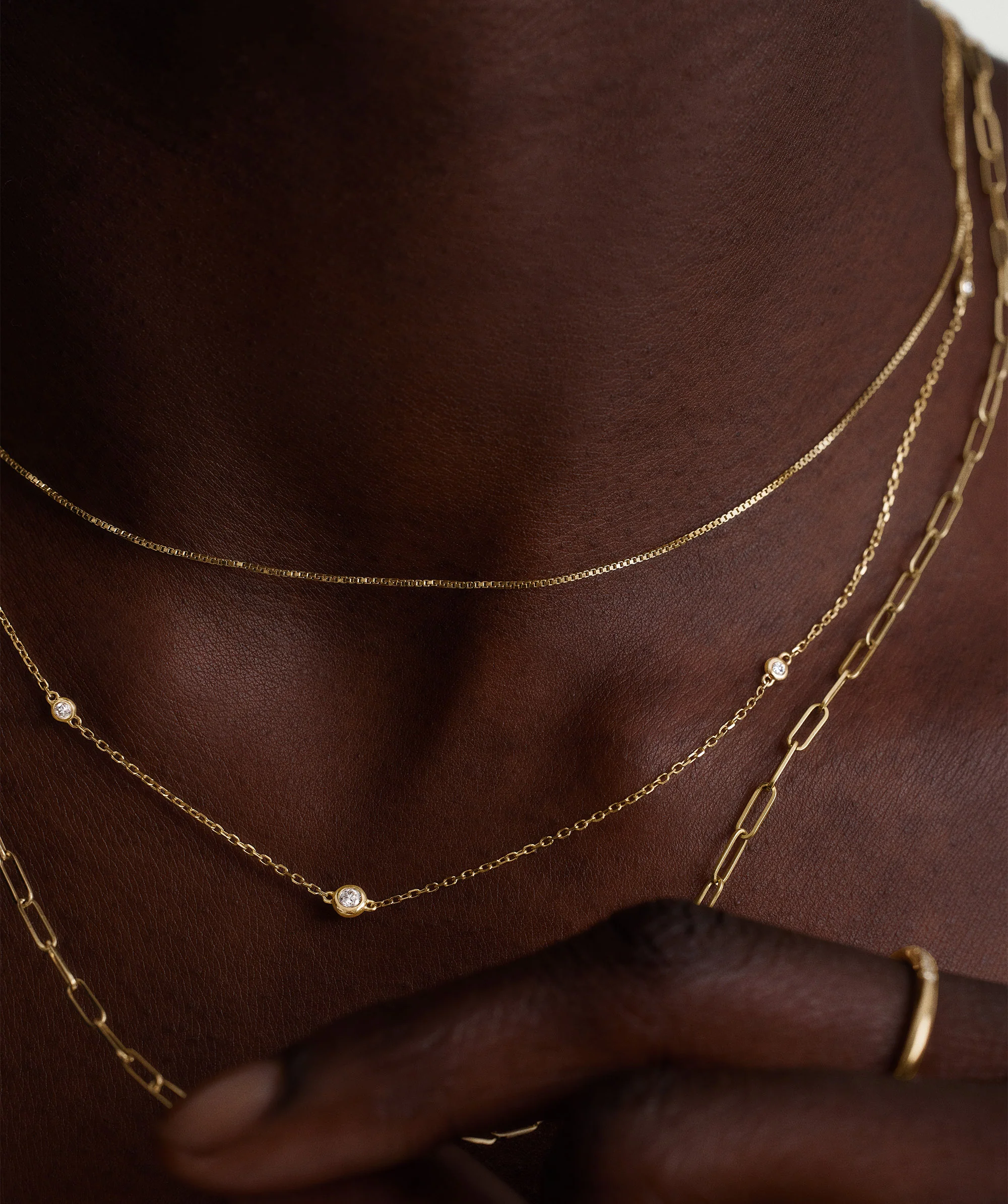 Multi Station Round Diamond Necklace