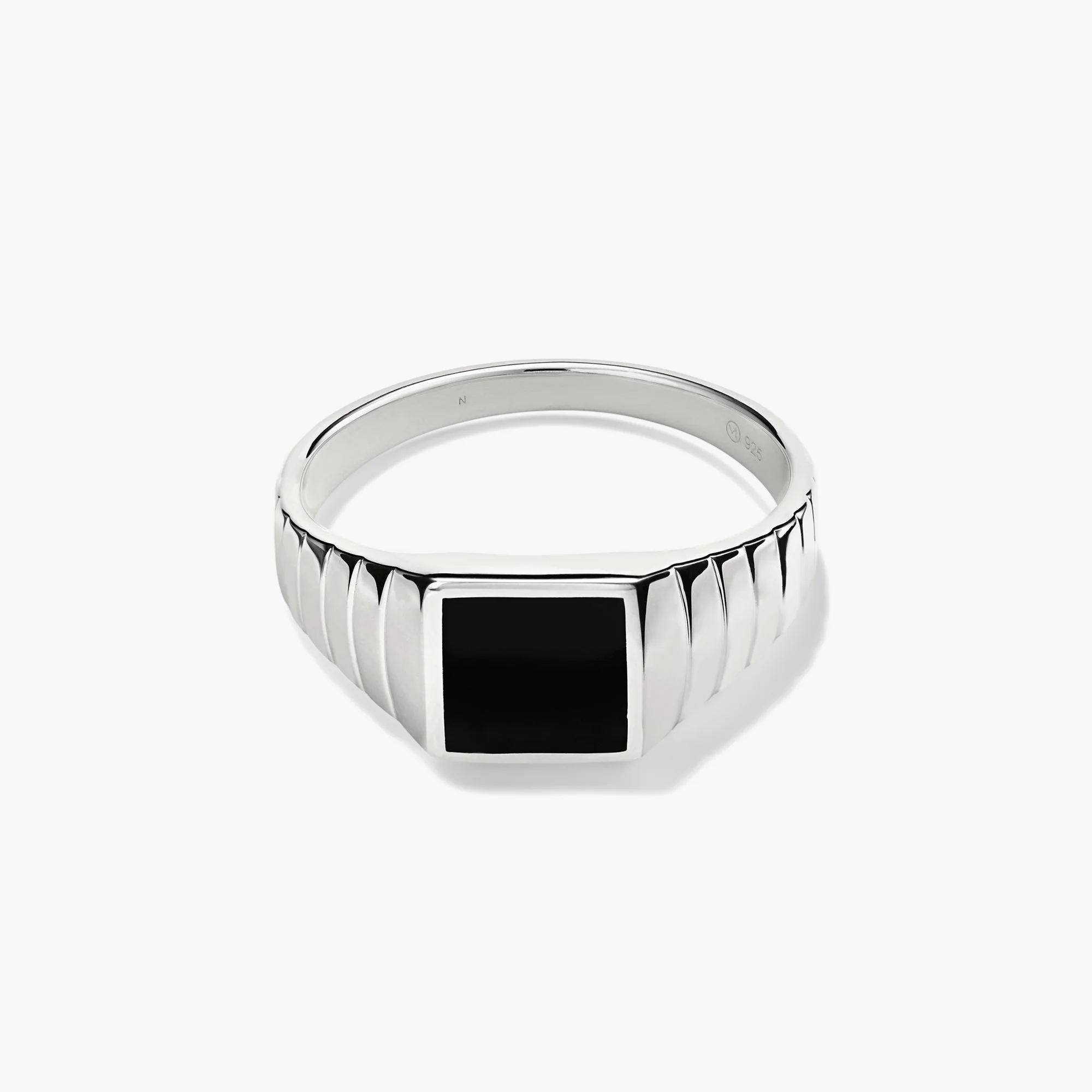 Black Onyx Square Signet Ring
