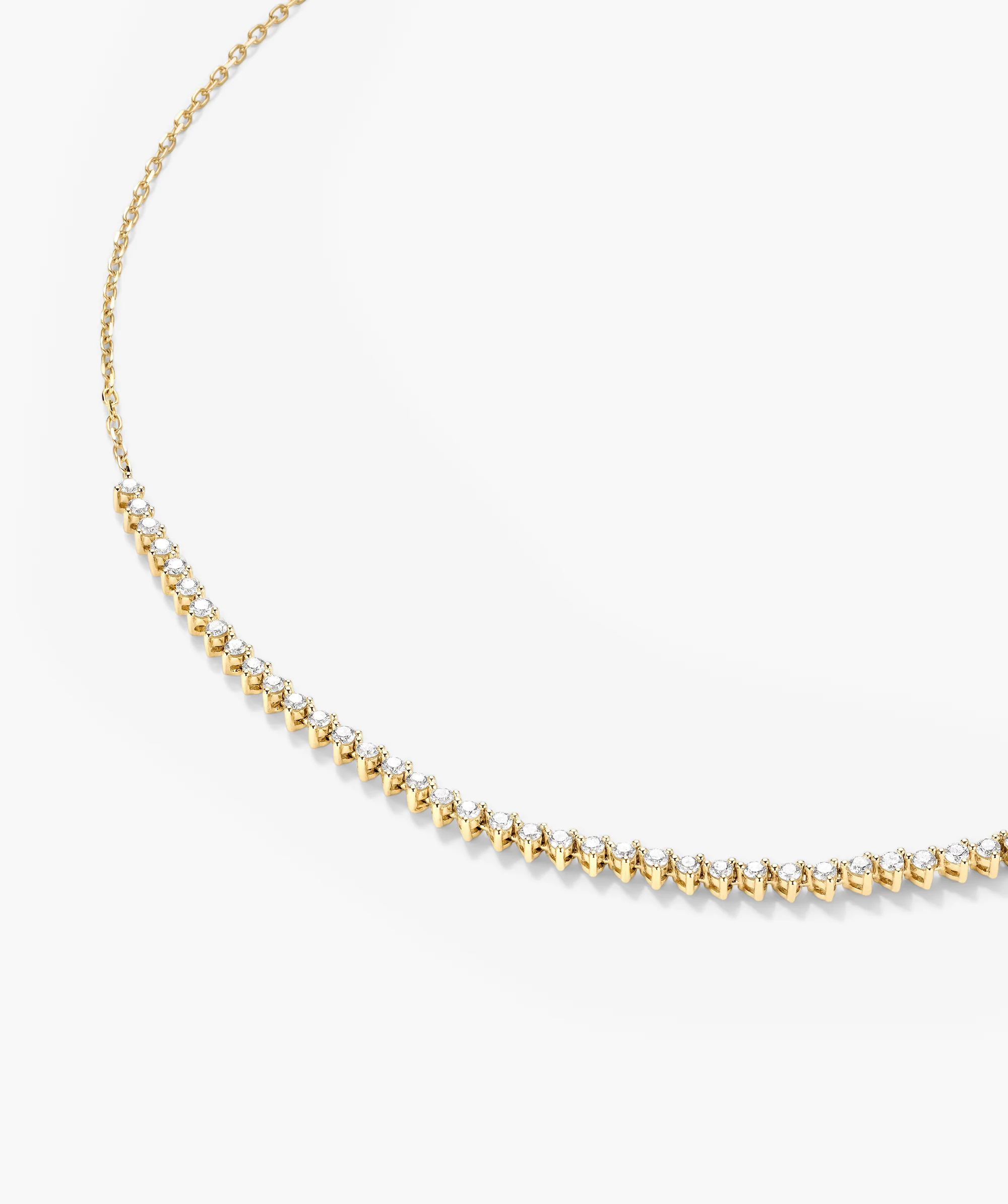 Diamond Half Tennis Necklace