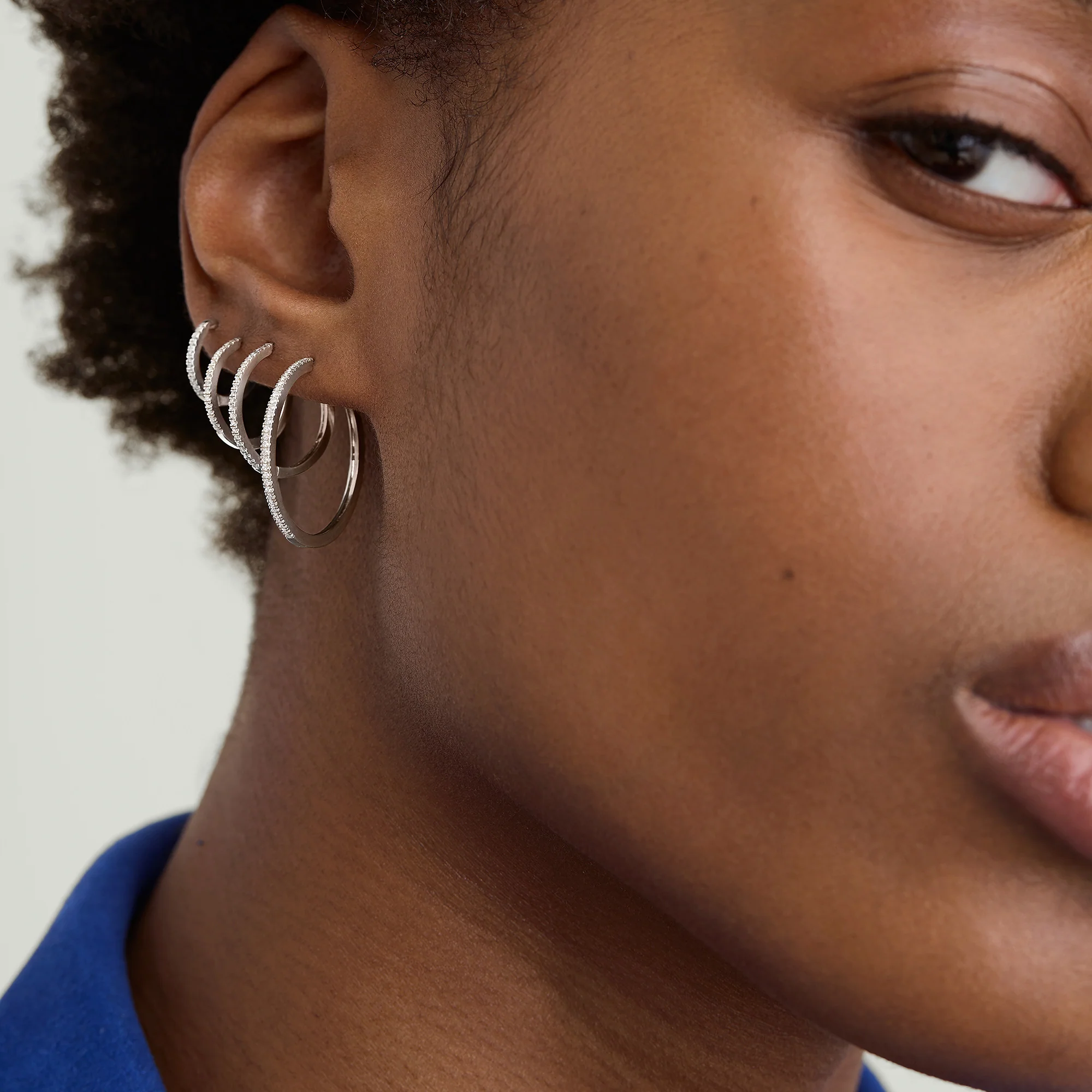 Pavé Diamond Huggie Hoops