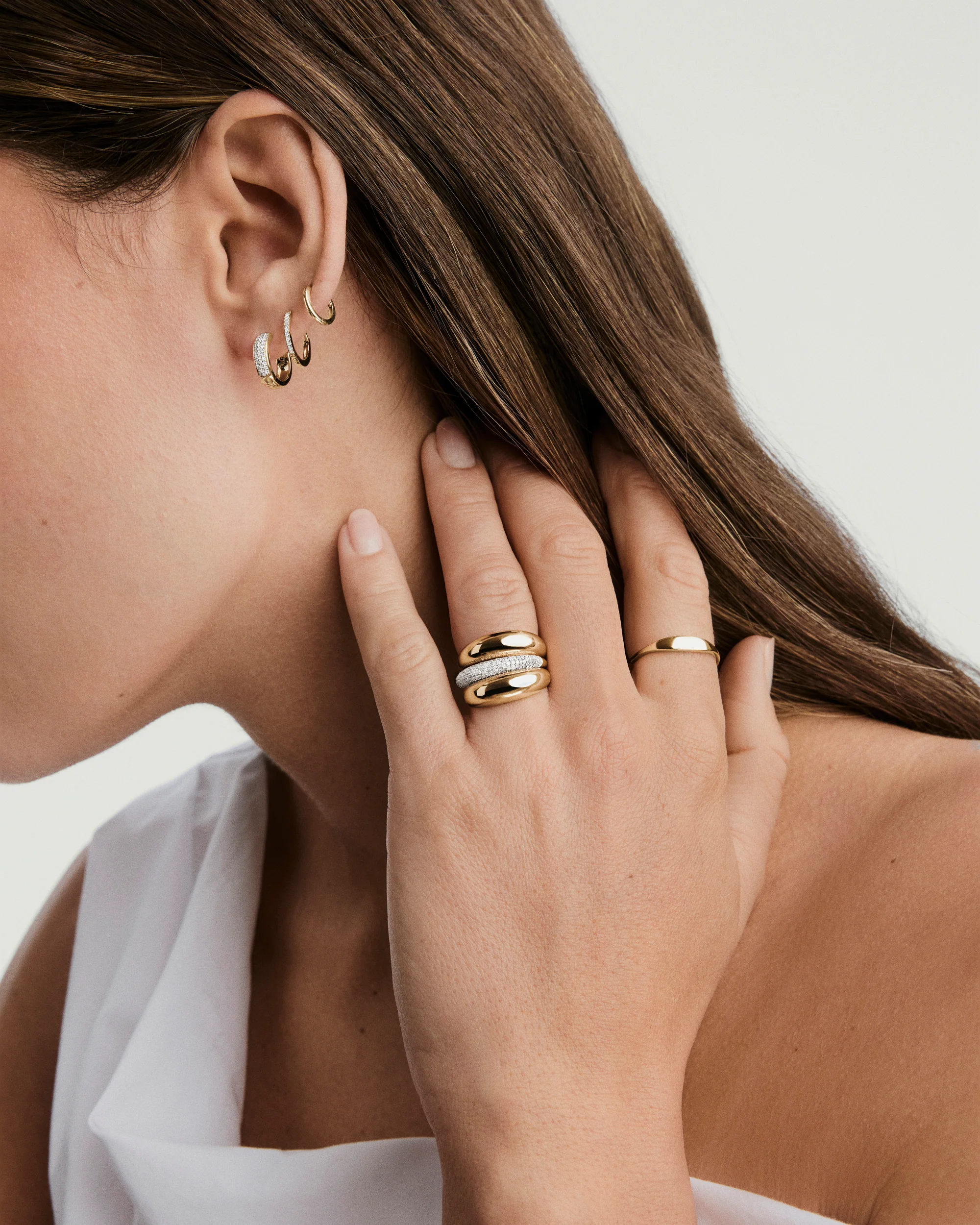 Pavé Diamond Huggie Hoops