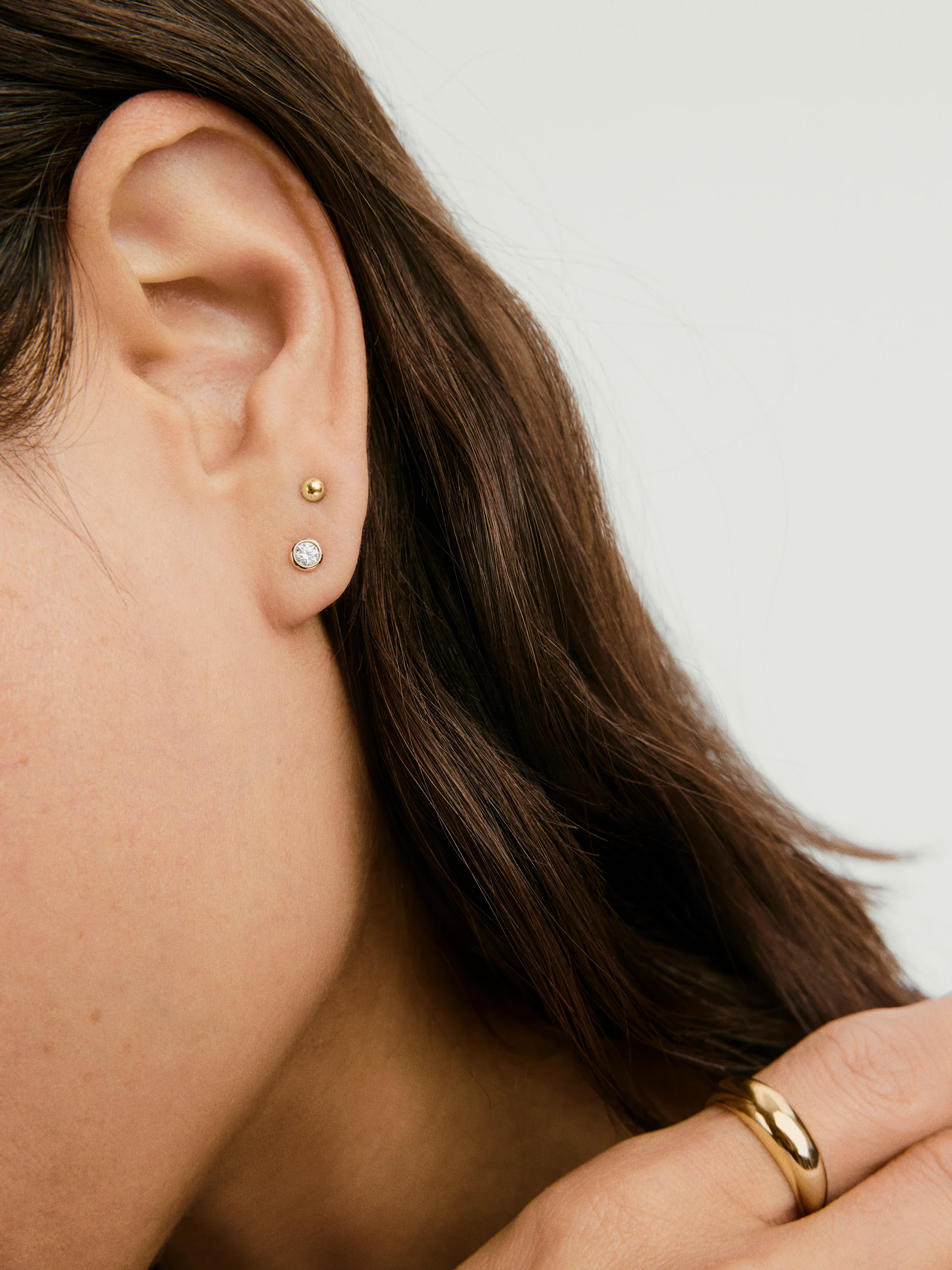 Mini Bezel Round Lab Grown Diamond Studs