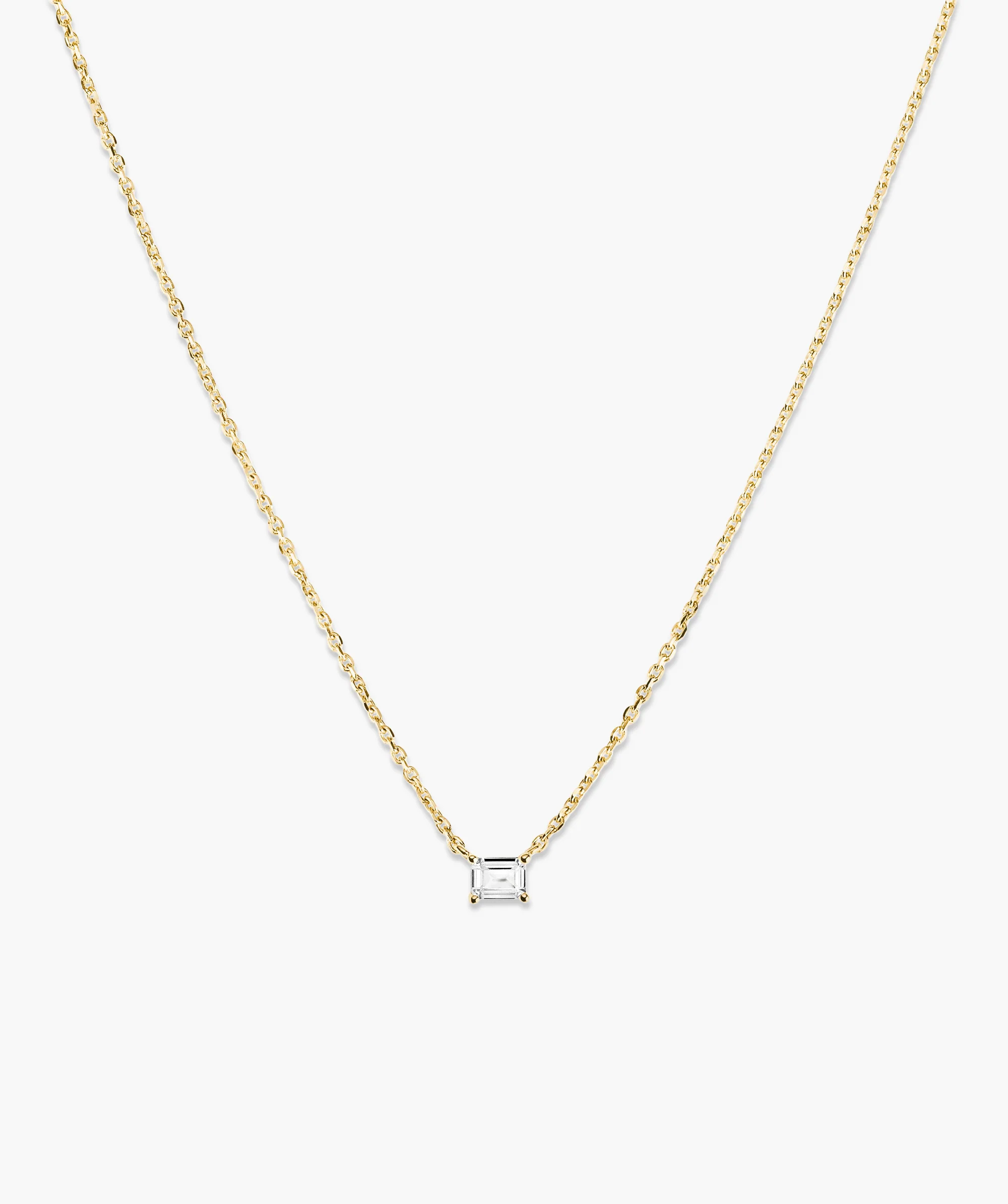 Lab Grown Sapphire Baguette Necklace