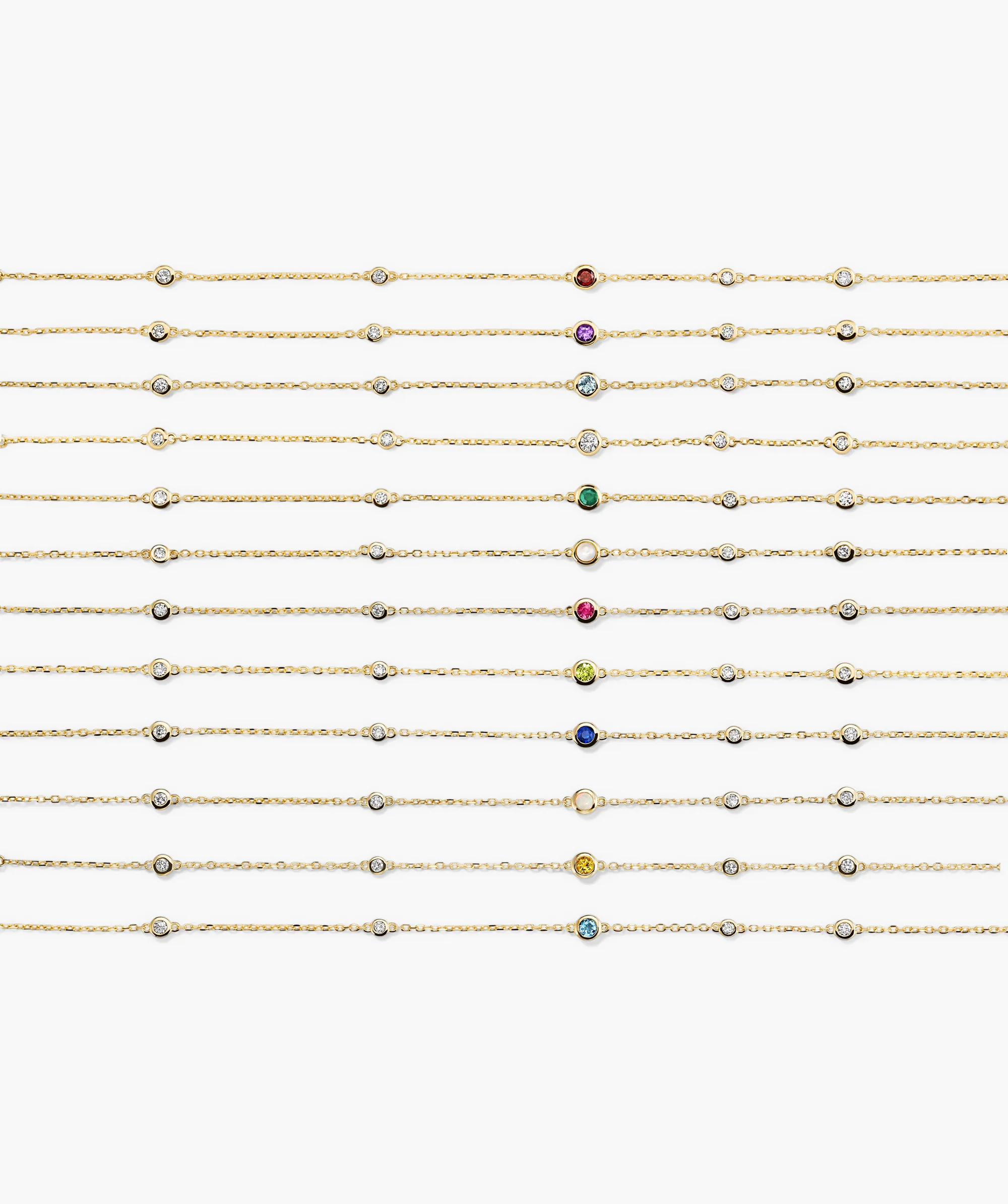 Multi Gemstone Station Bracelet