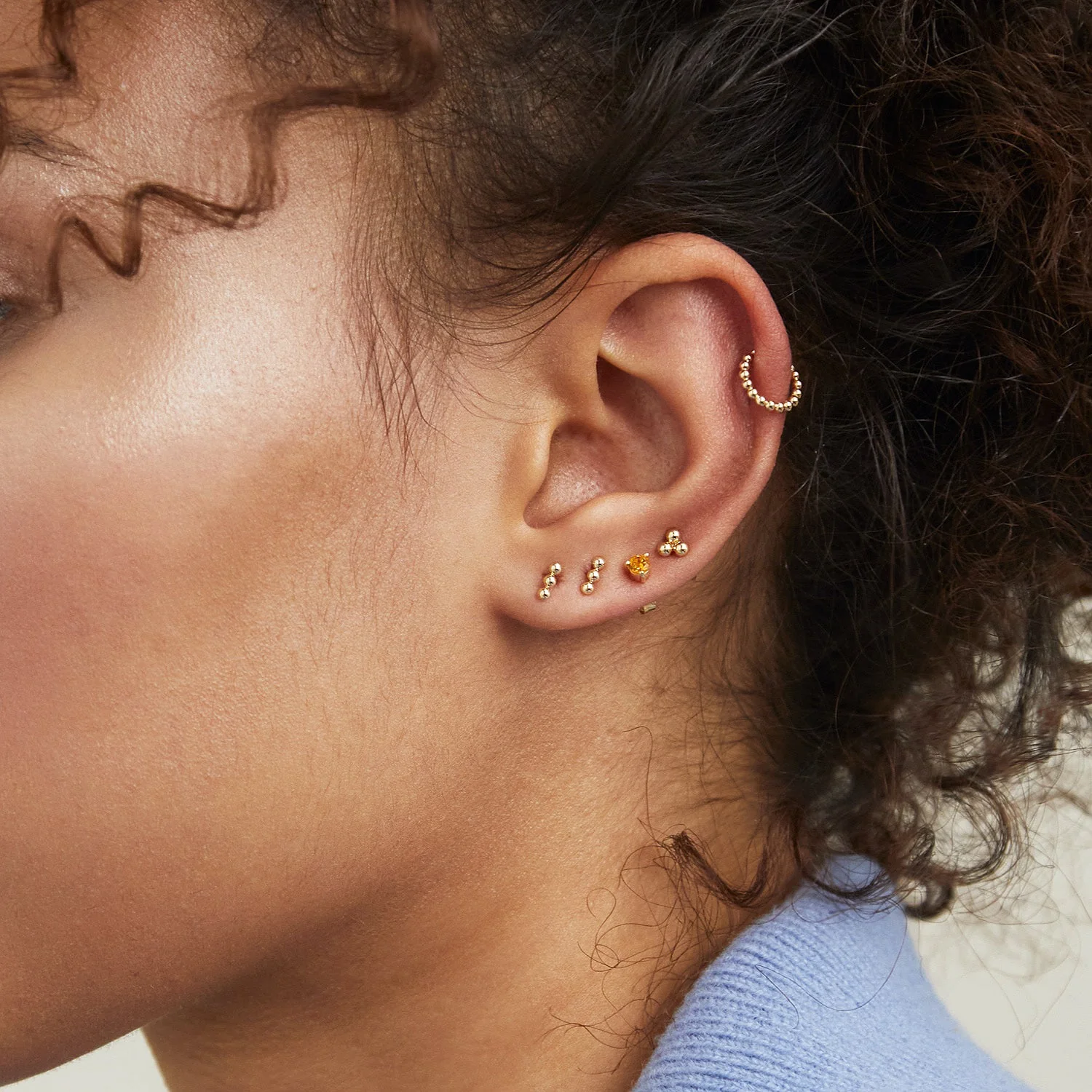 Cartilage Beaded Mini Hoop