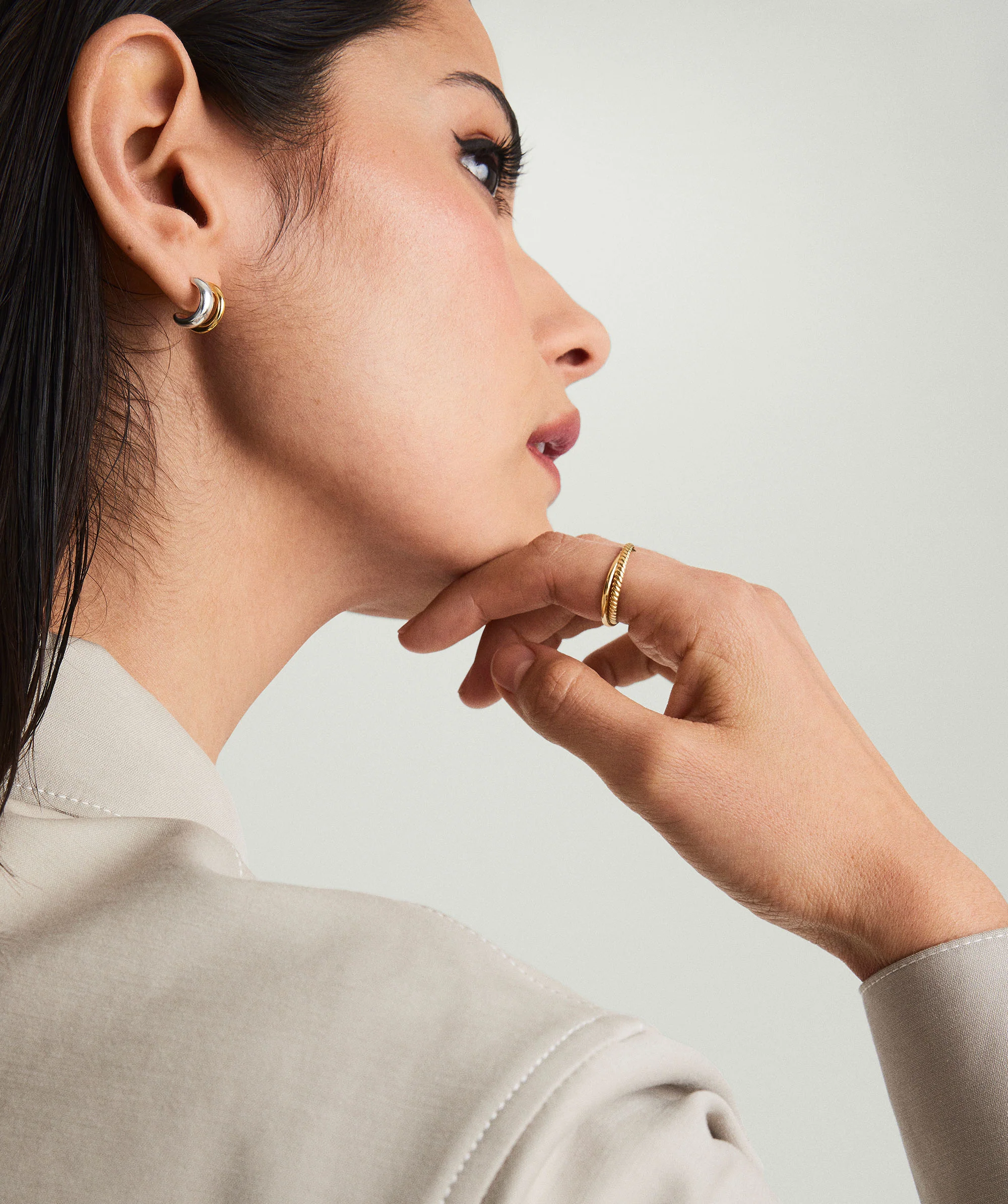 Duet Mixed Huggie Hoops