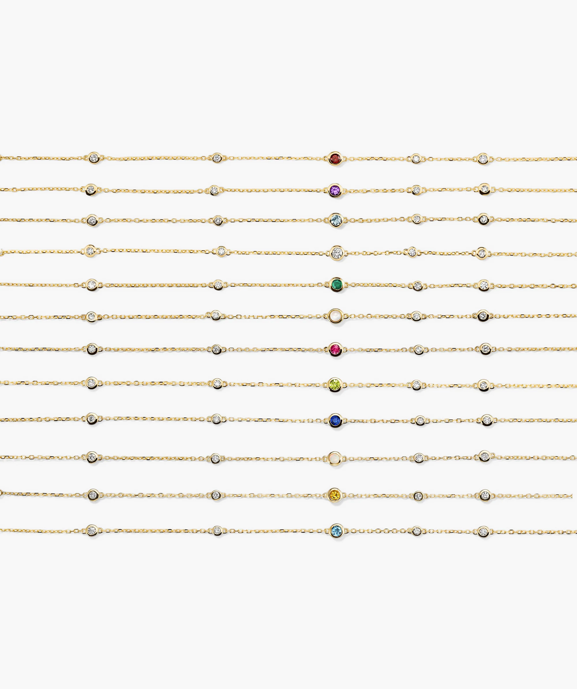 Multi Gemstone Station Bracelet