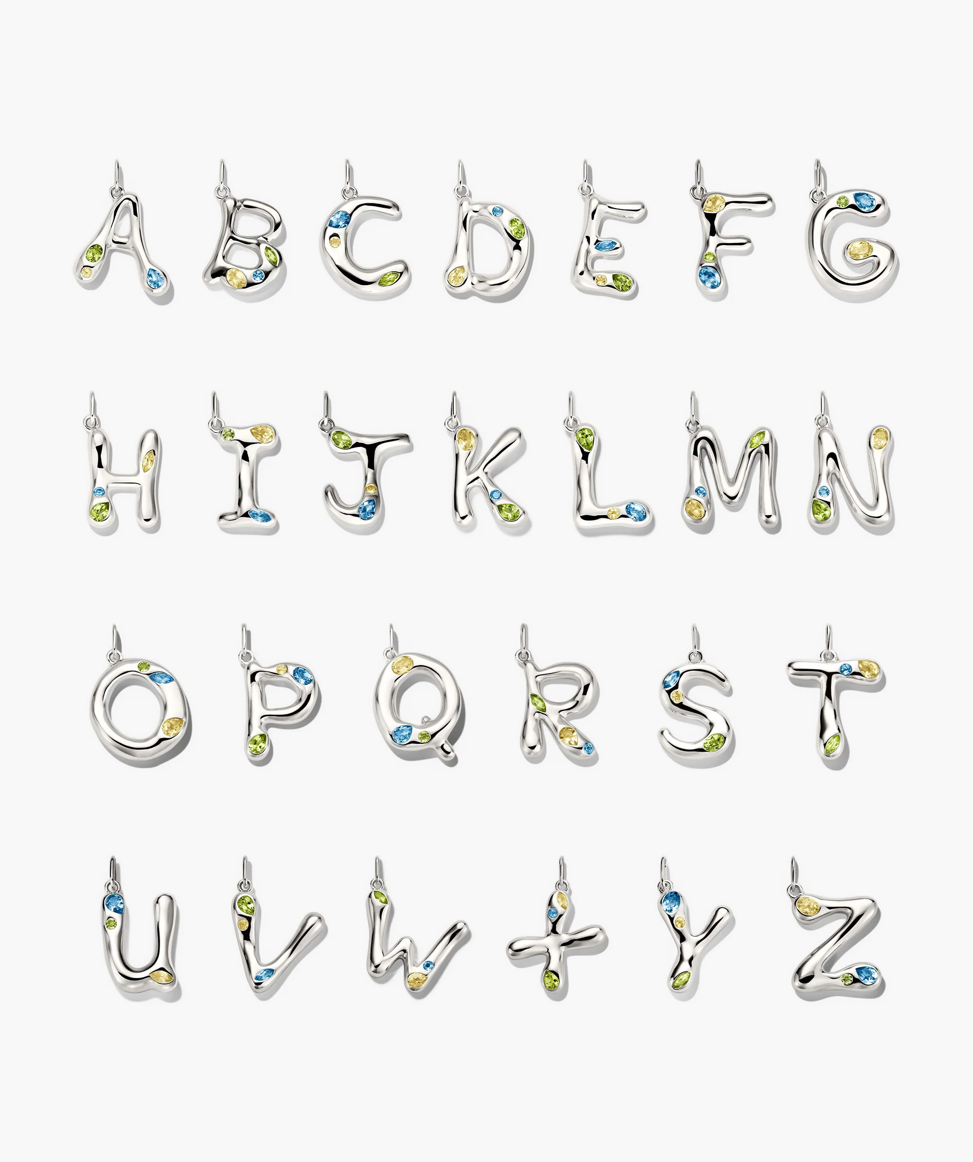 Organic Dôme Liquid Letter Pendant