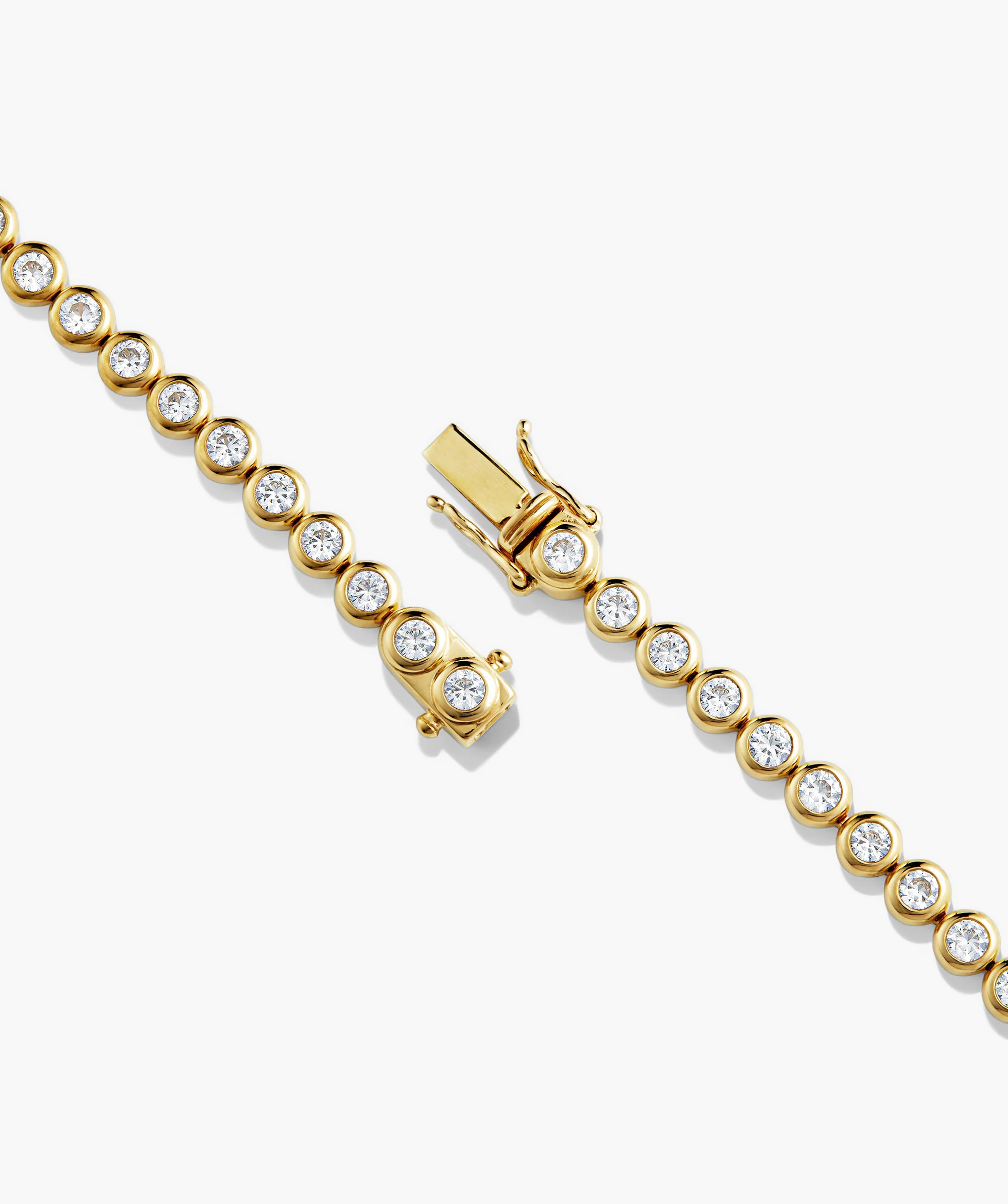 Zadie Bezel Lab Grown Sapphire Tennis Necklace