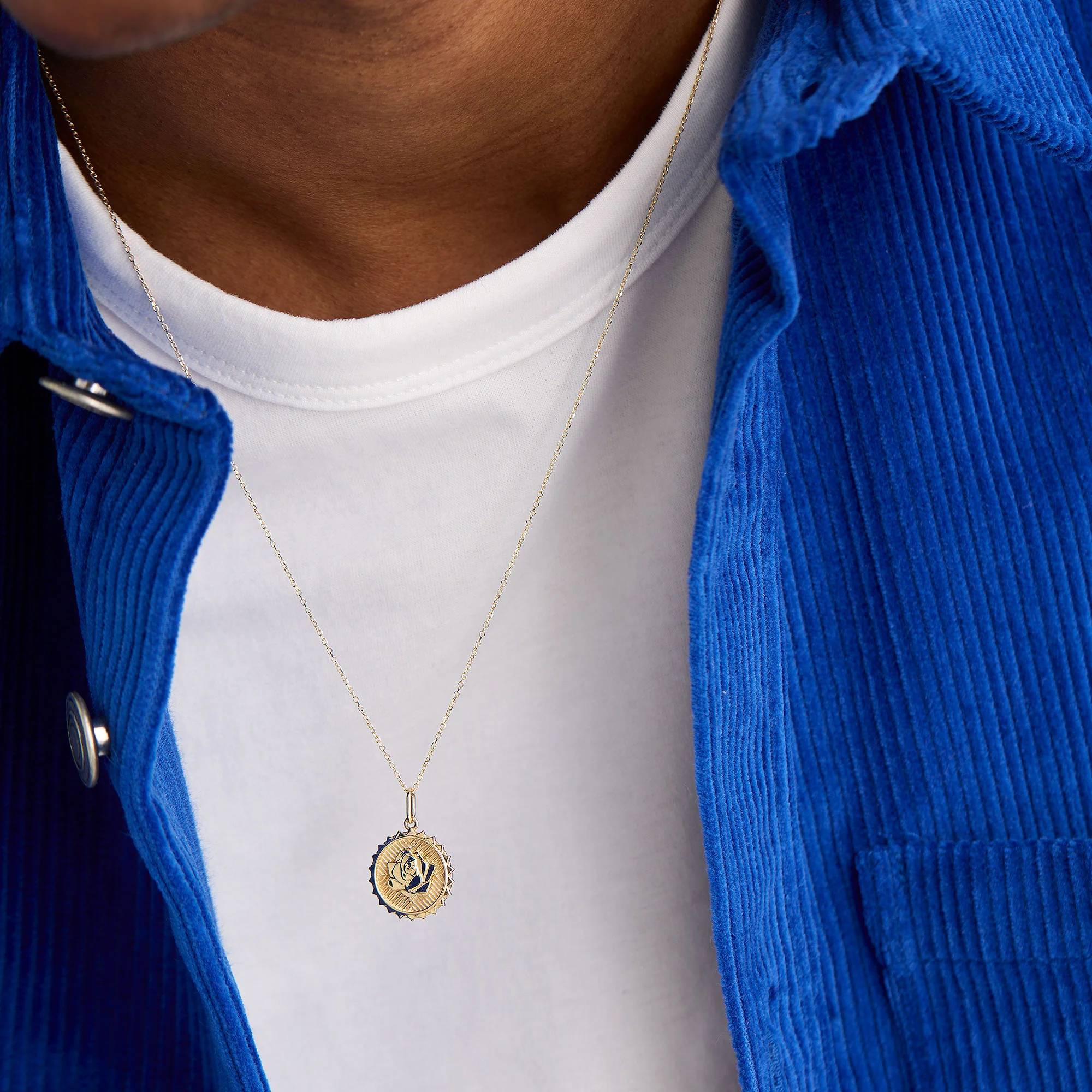 Strength: Rose Coin Charm Pendant