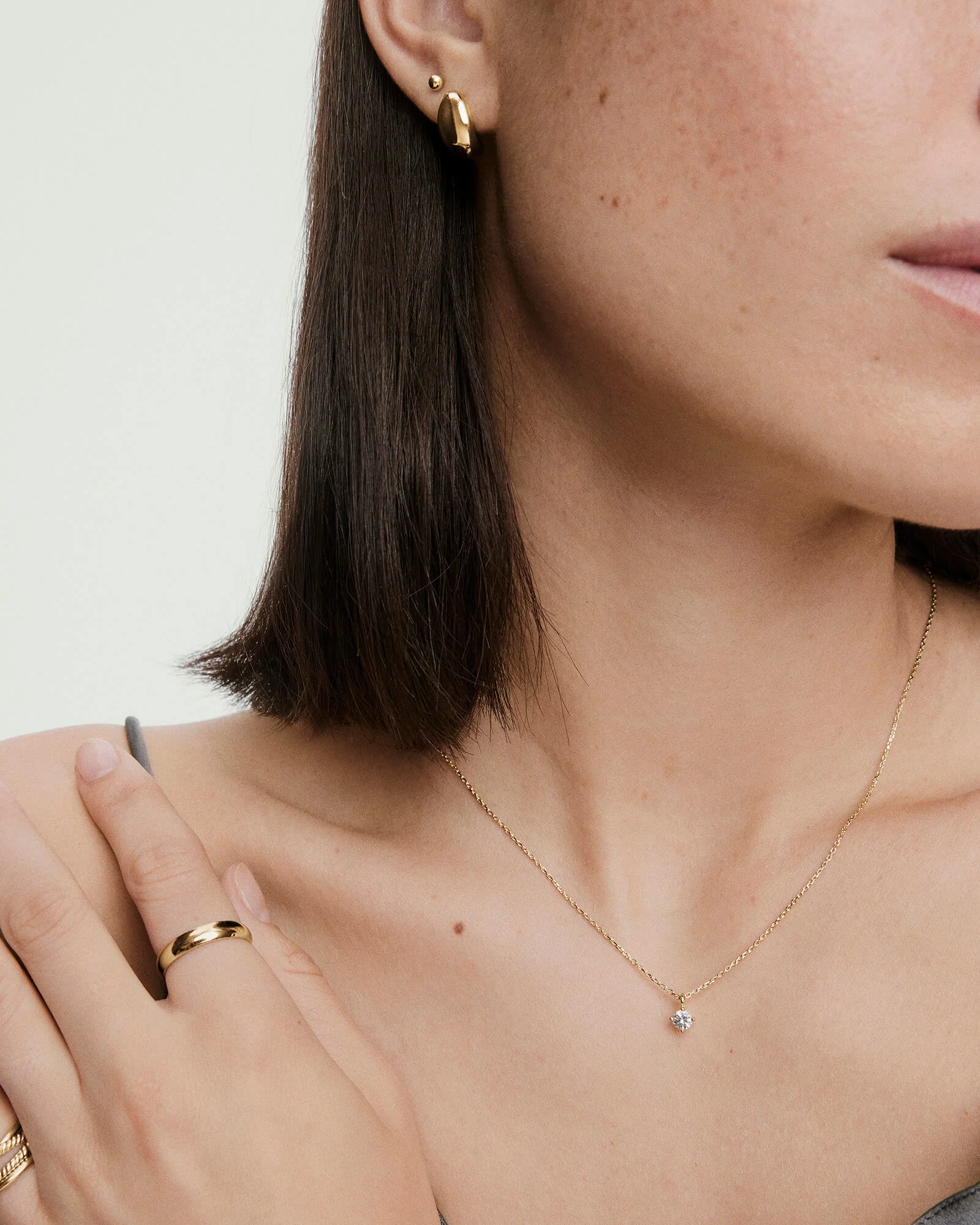 Round Lab Grown Sapphire Necklace