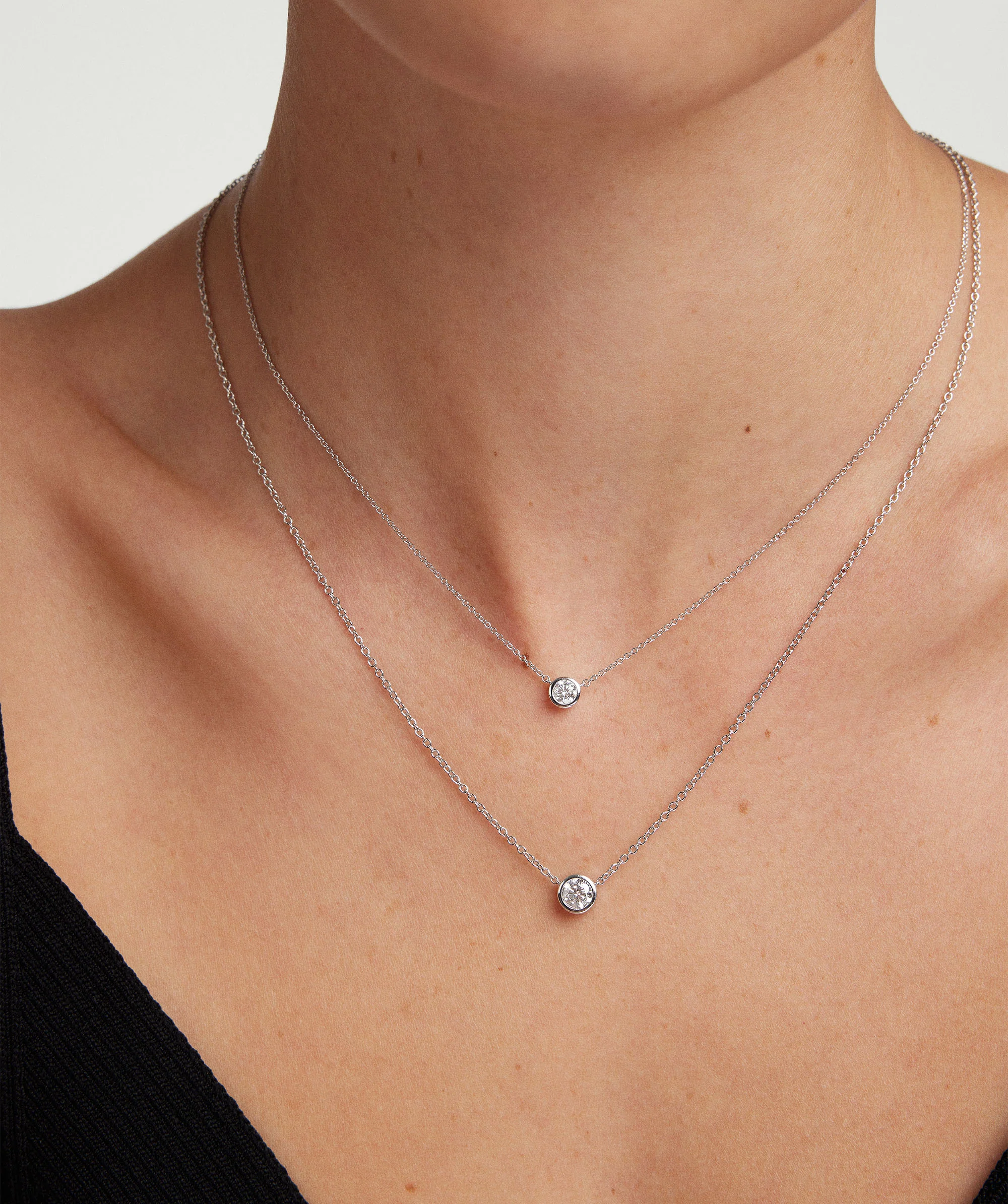 Bezel Lab Grown Diamond Necklace 0.25 ct