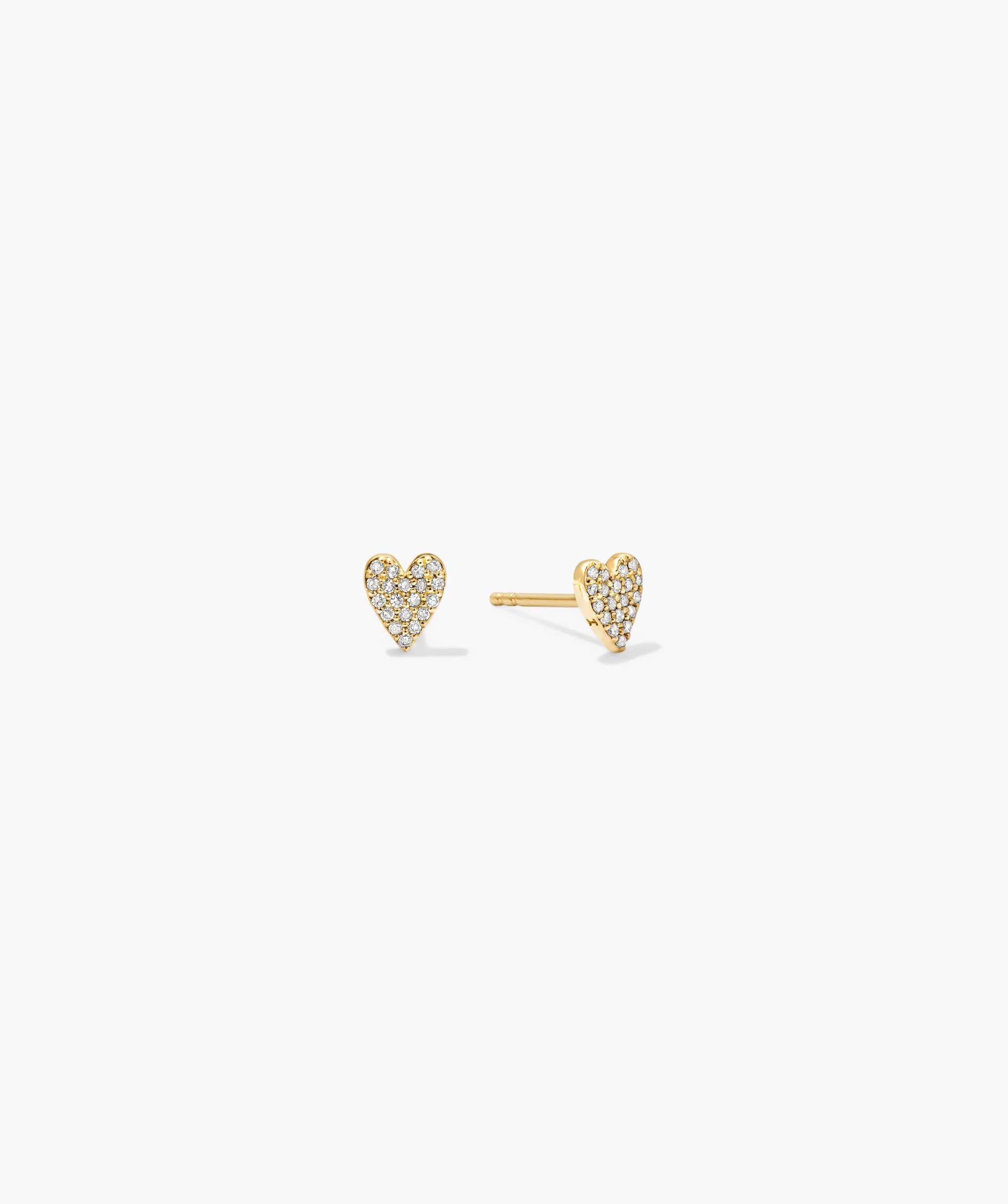 Mini Heart Pavé Diamond Stud Earrings