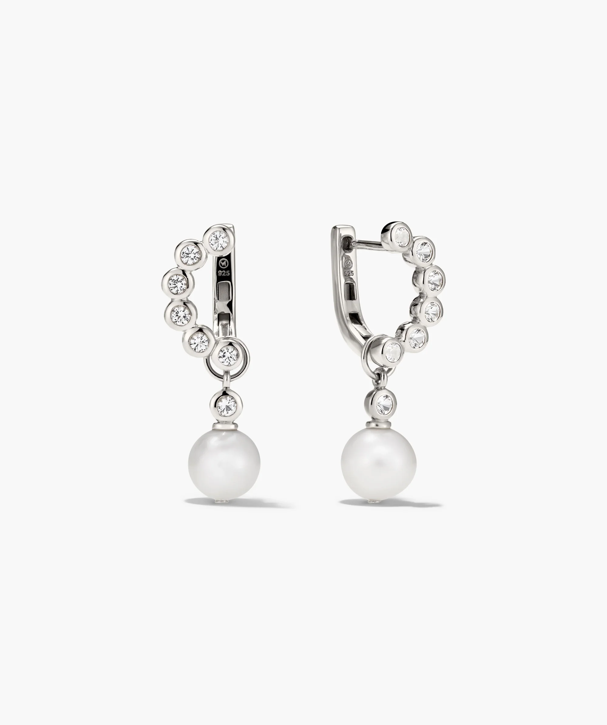 Remy Gemstone Pearl Charm Hoops
