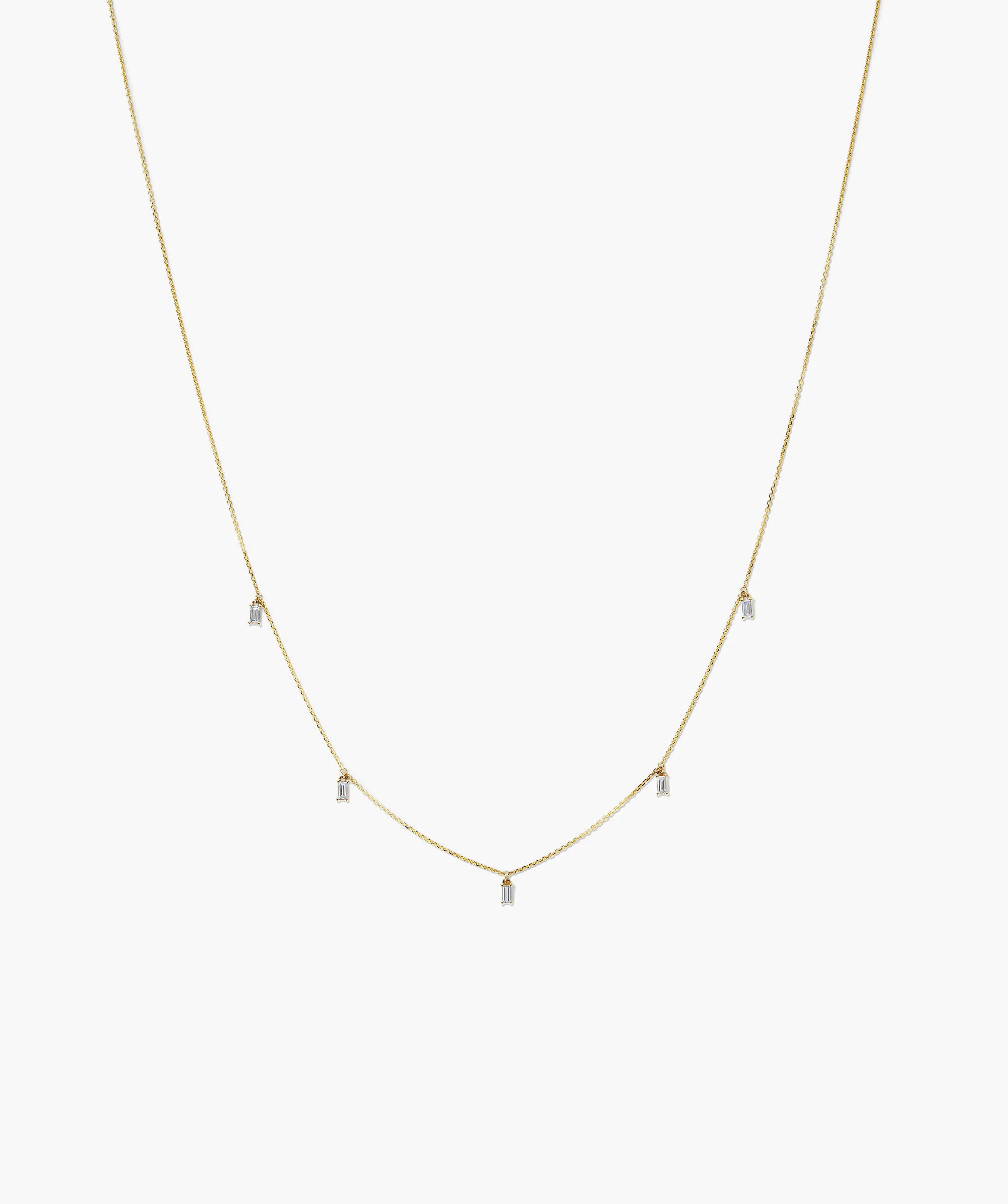 Baguette Lab Grown Diamond Station Necklace